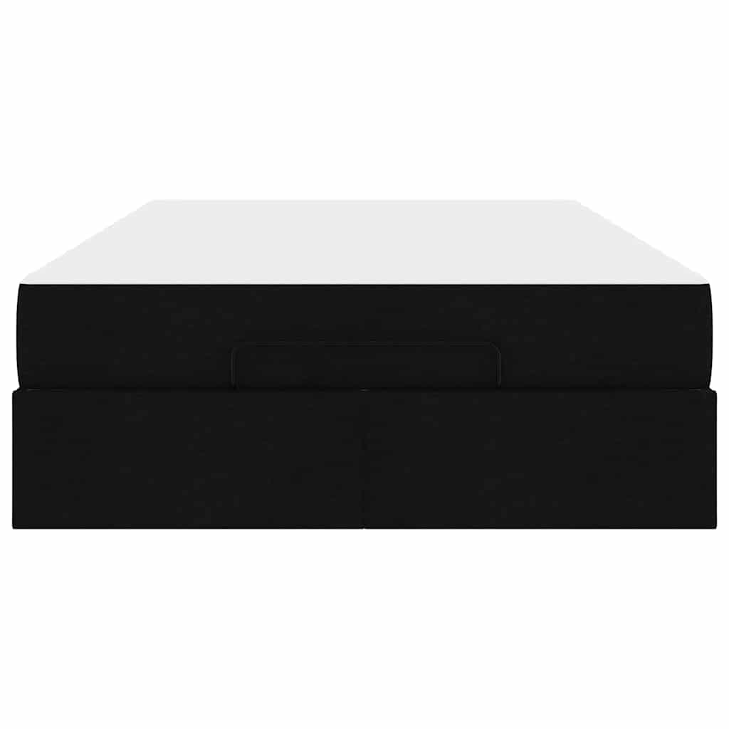Cadre de lit avec matelas Noir 120 x 190 cm tissu - XIOS