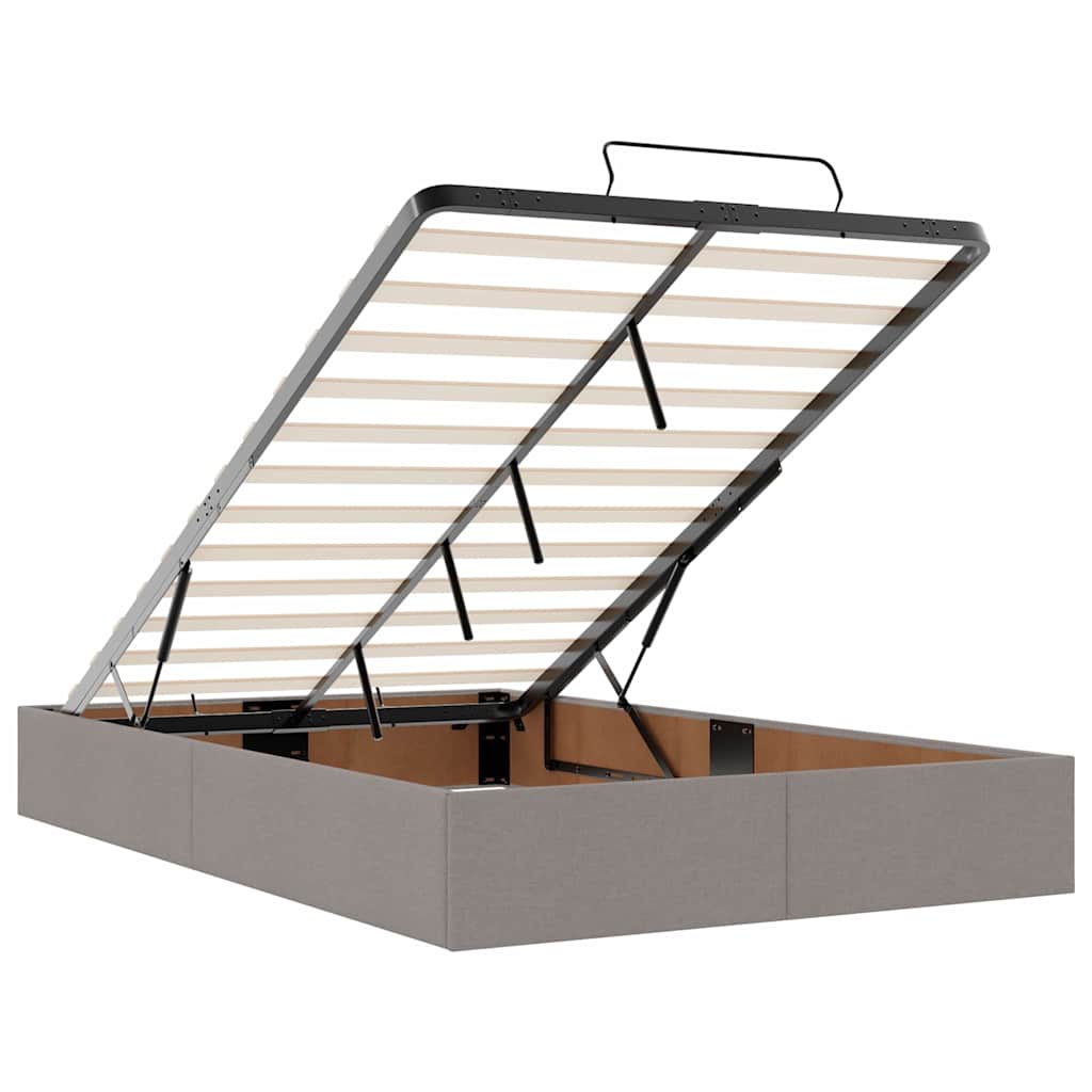 Cadre de lit avec matelas Taupe 120 x 190 cm tissu - XIOS