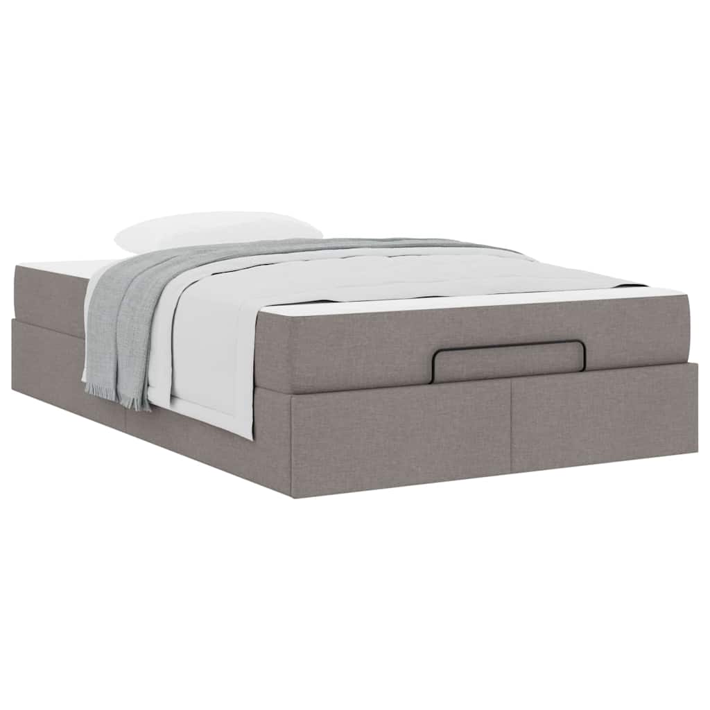 Cadre de lit avec matelas Taupe 120 x 190 cm tissu - XIOS