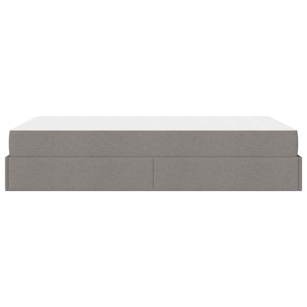 Cadre de lit avec matelas Taupe 120 x 190 cm tissu - XIOS