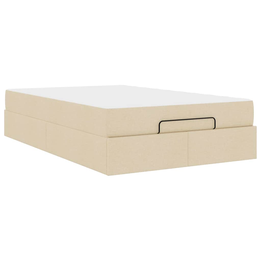 Cadre de lit avec matelas Crème 120 x 190 cm tissu - XIOS