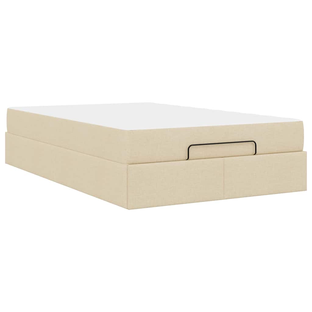 Cadre de lit avec matelas Crème 120 x 190 cm tissu - XIOS