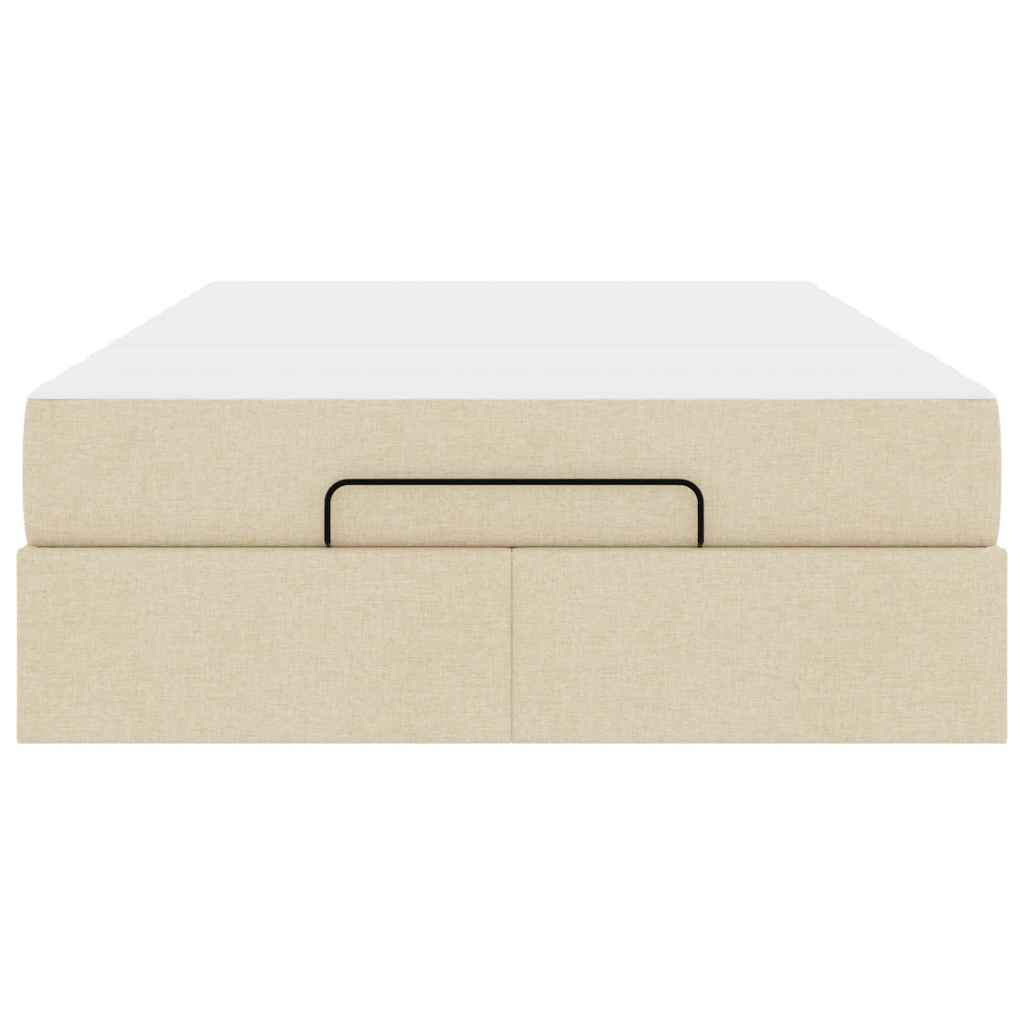 Cadre de lit avec matelas Crème 120 x 190 cm tissu - XIOS