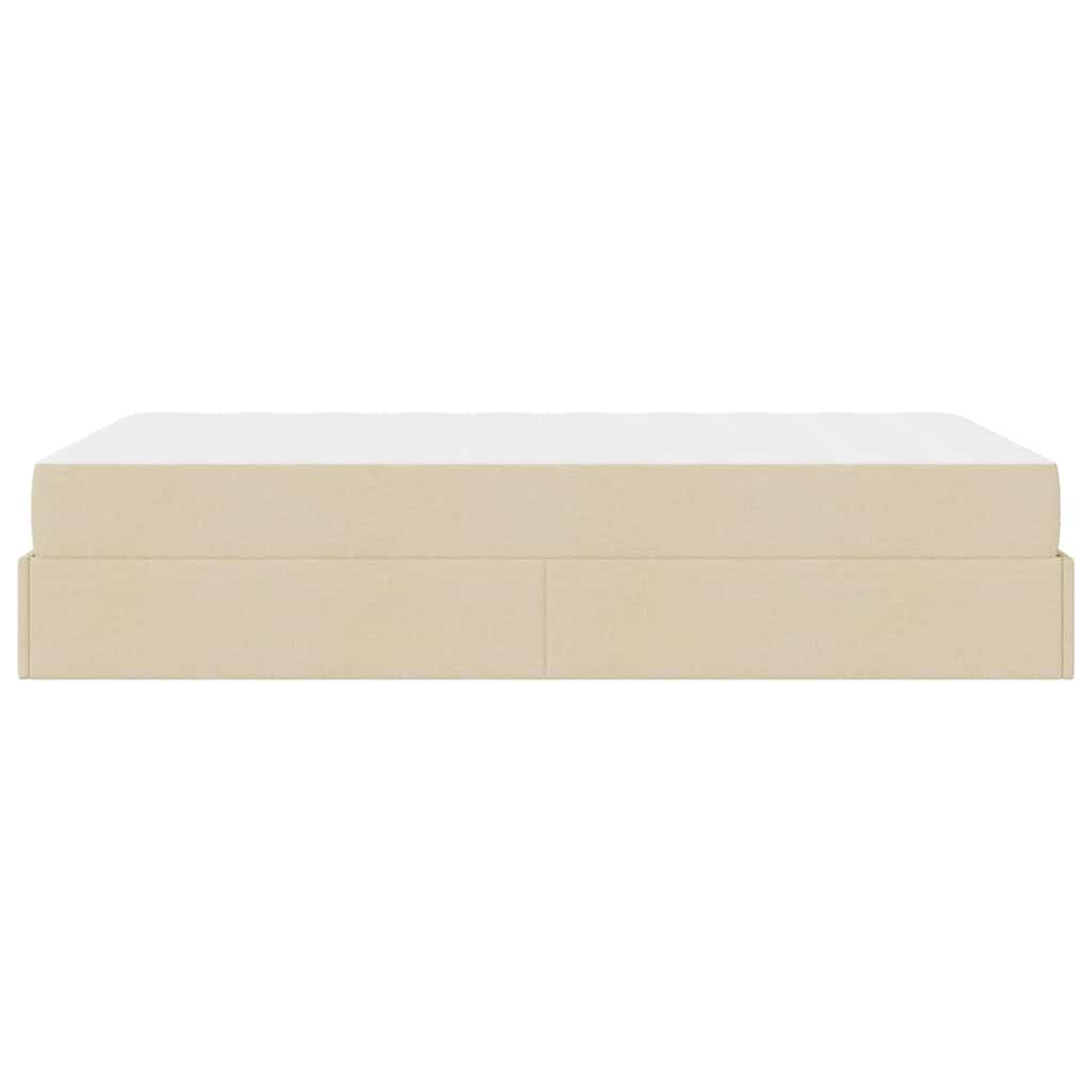Cadre de lit avec matelas Crème 120 x 190 cm tissu - XIOS