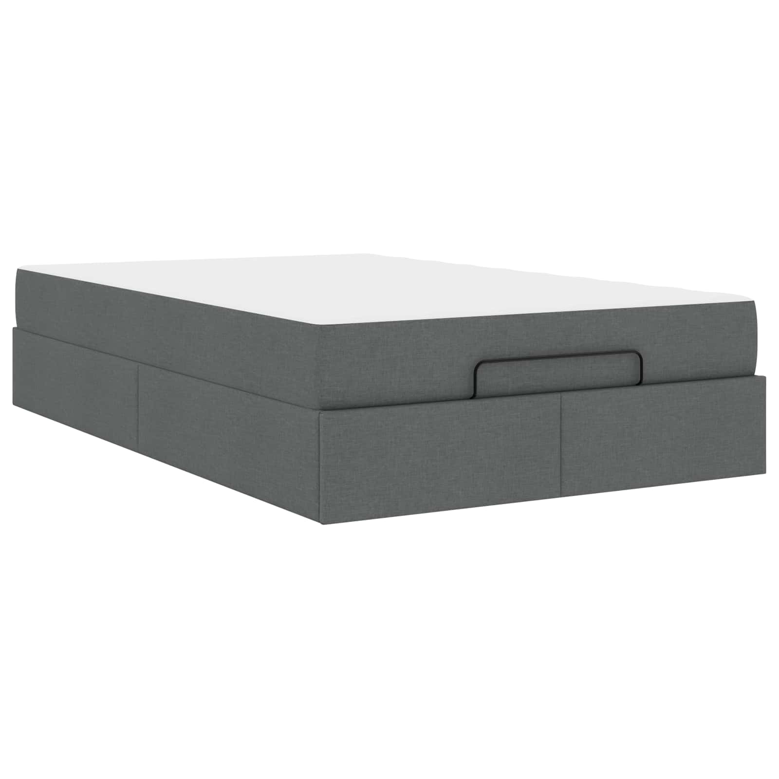 Cadre de lit avec matelas 2 pc Gris Foncé tissu