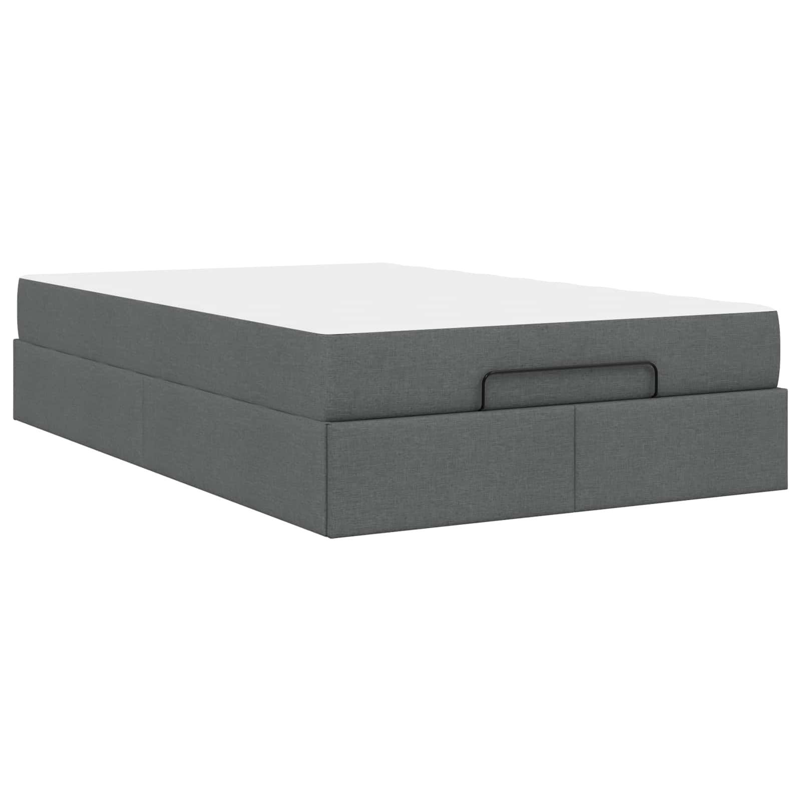 Cadre de lit avec matelas 2 pc Gris Foncé tissu