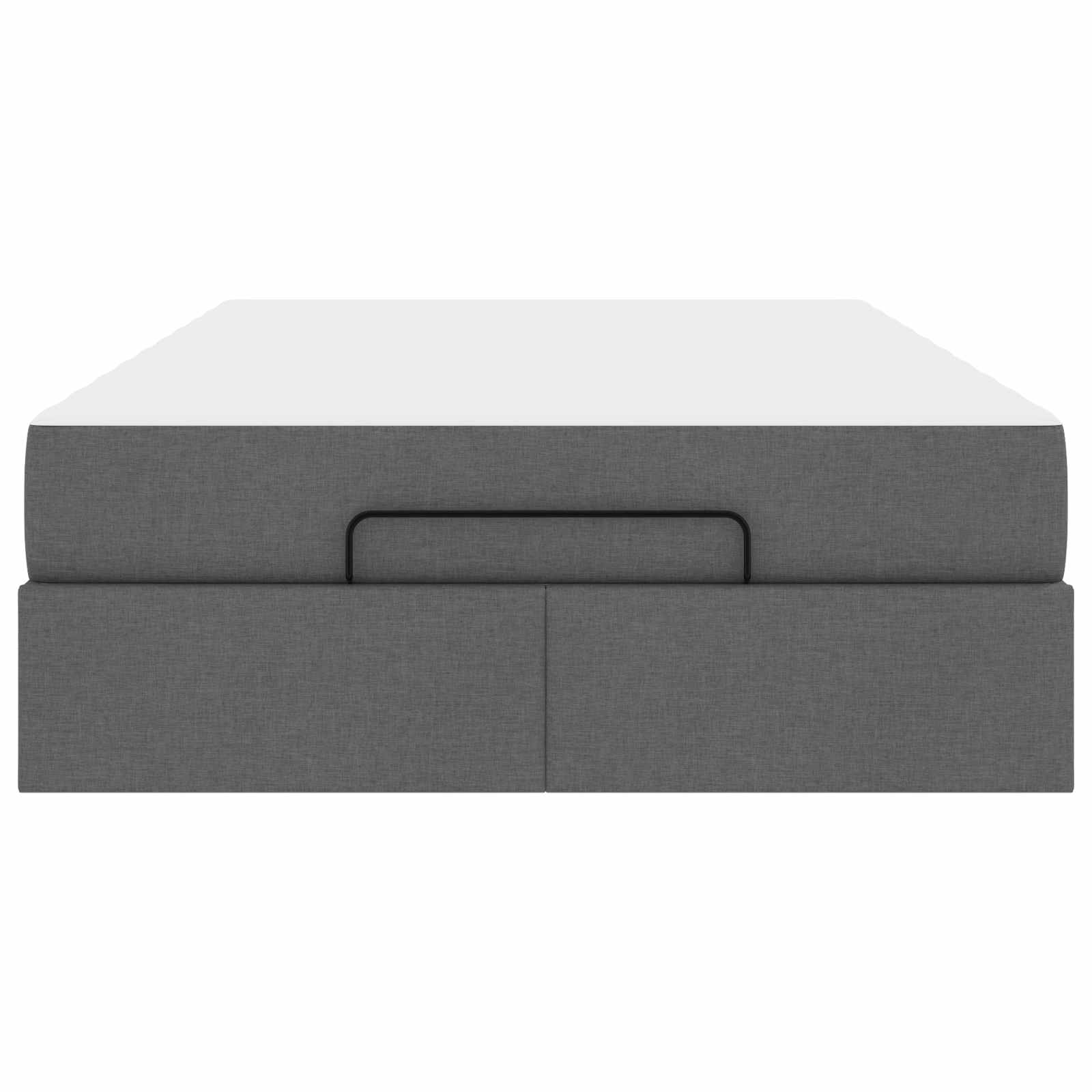 Cadre de lit avec matelas 2 pc Gris Foncé tissu