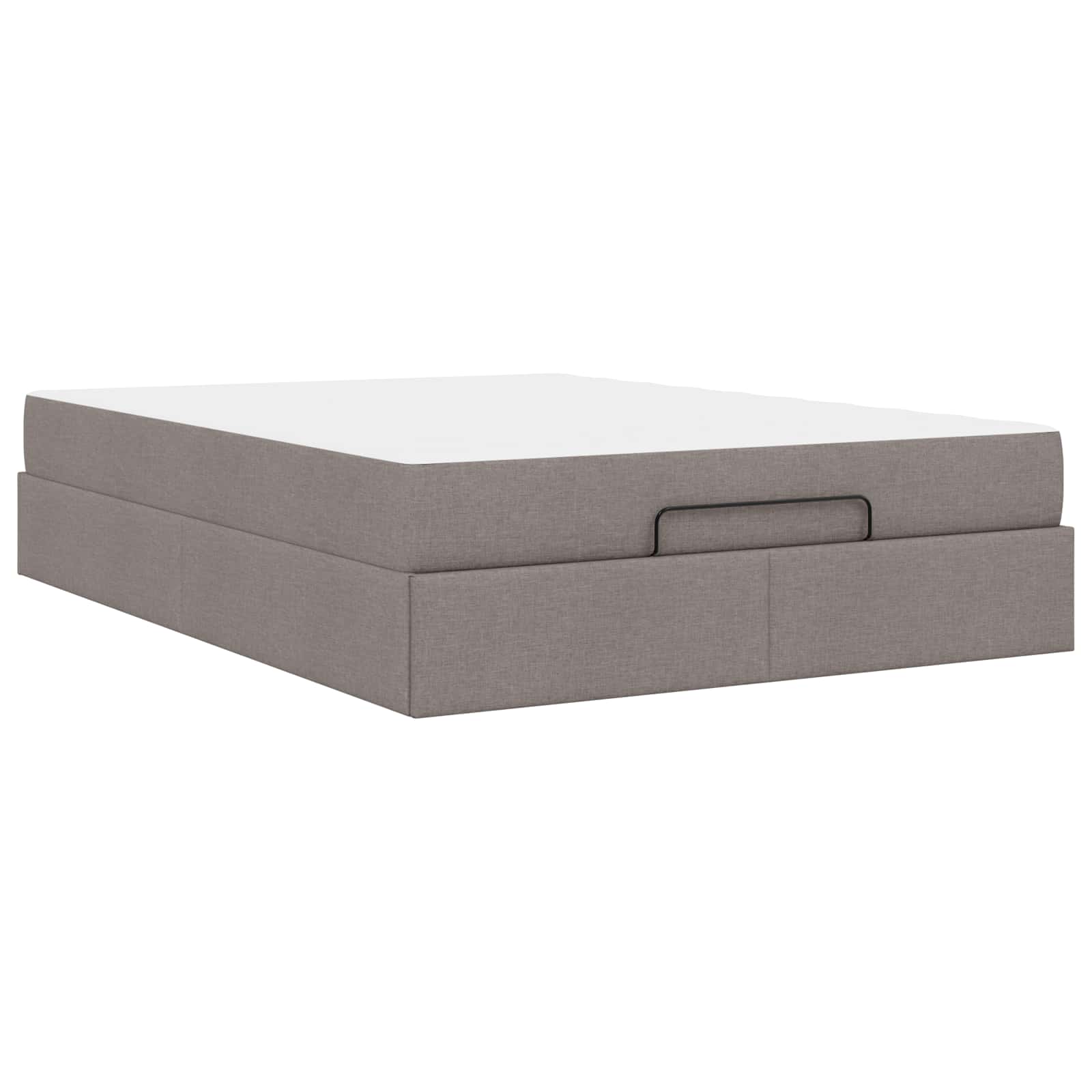 Cadre de lit avec matelas 2 pc Taupe tissu
