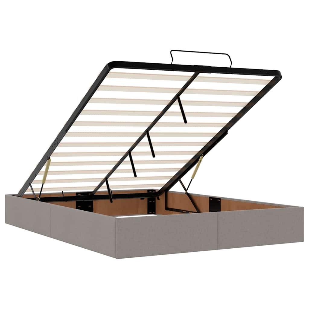 Cadre de lit avec matelas Taupe 140 x 190 cm tissu - XIOS