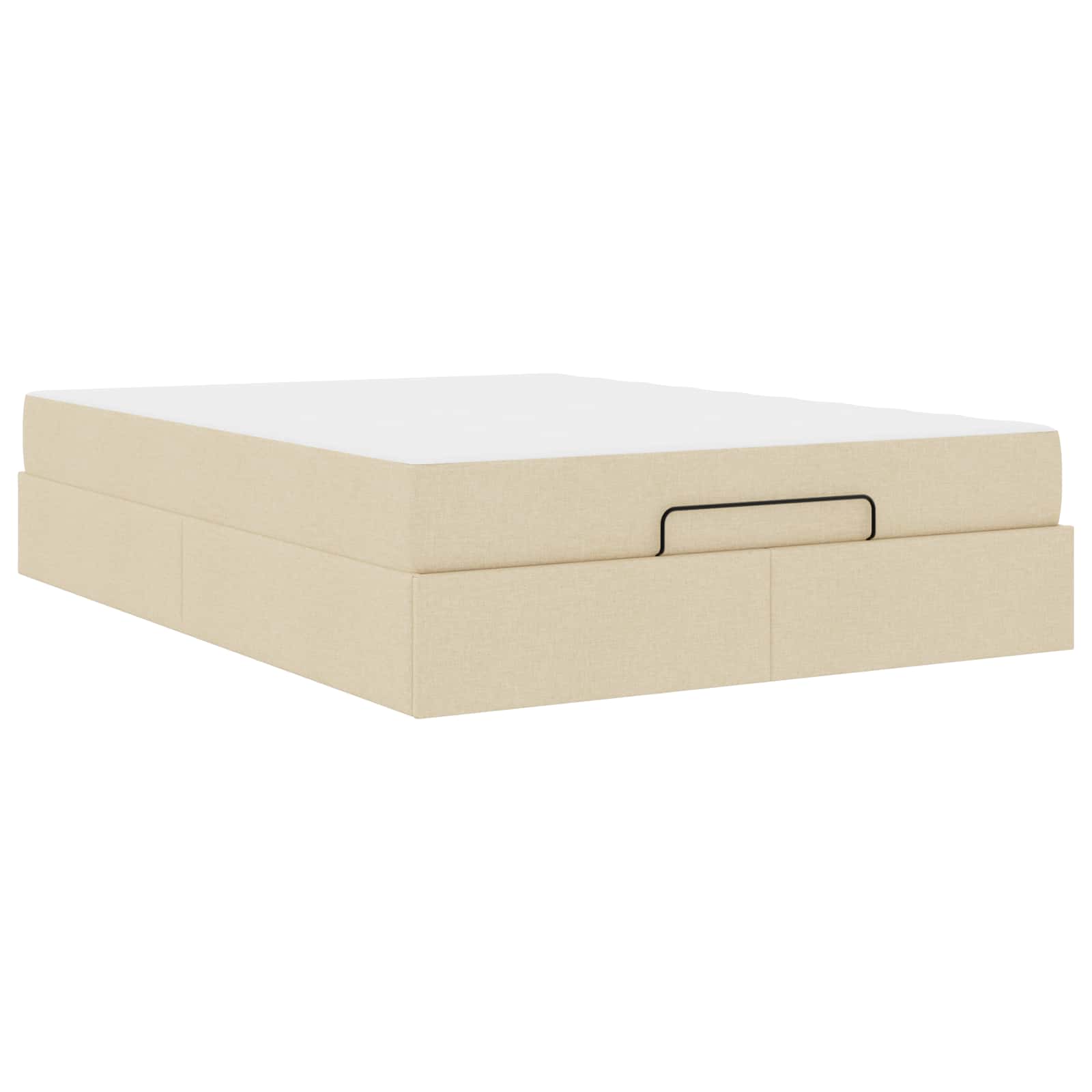 Cadre de lit avec matelas avec matelas 2 pcs Crème tissu - XIOS