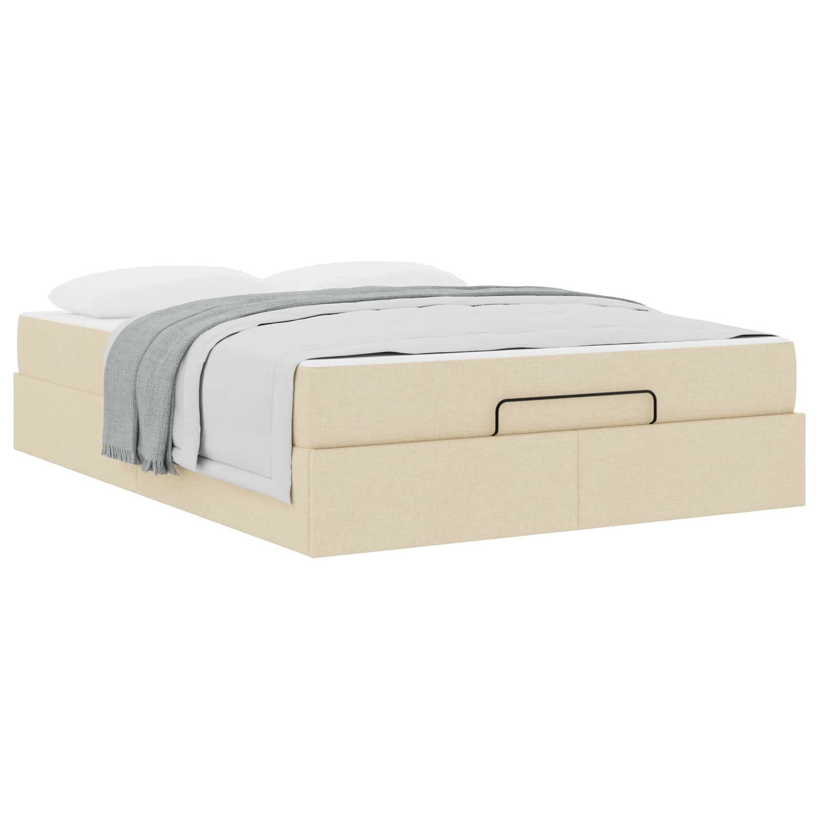 Cadre de lit avec matelas avec matelas 2 pcs Crème tissu - XIOS