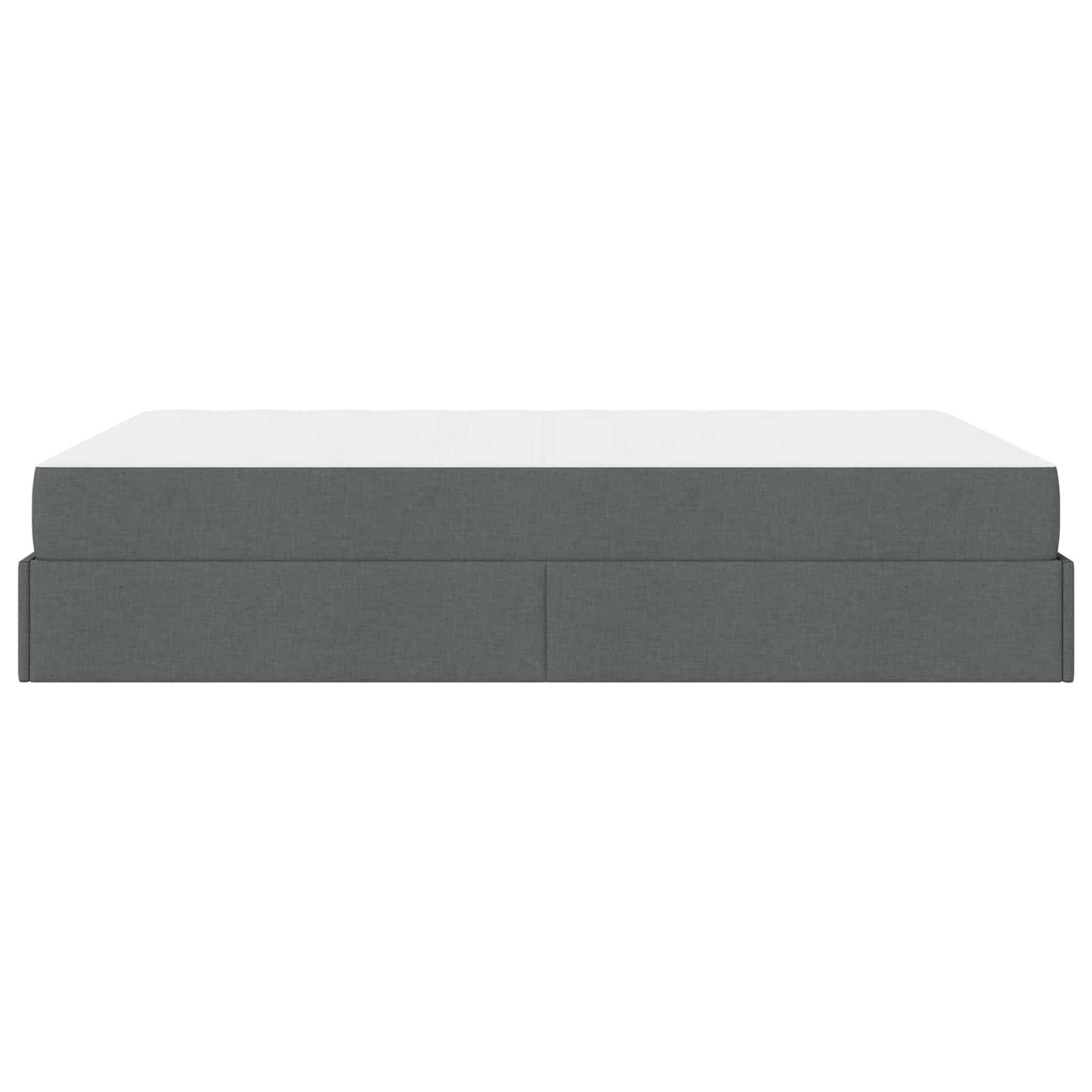 Cadre de lit avec matelas 2 pc Gris Foncé tissu