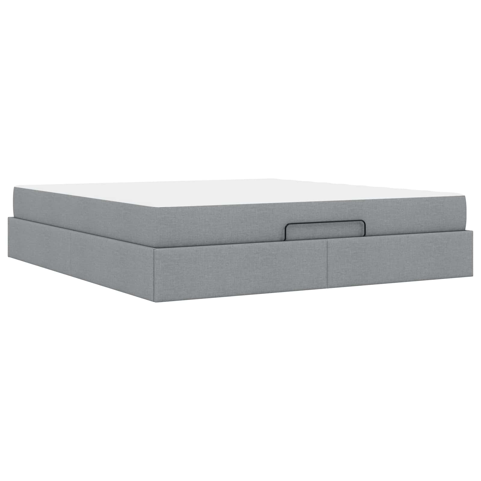 Cadre de lit avec matelas 2 pc Gris clair tissu