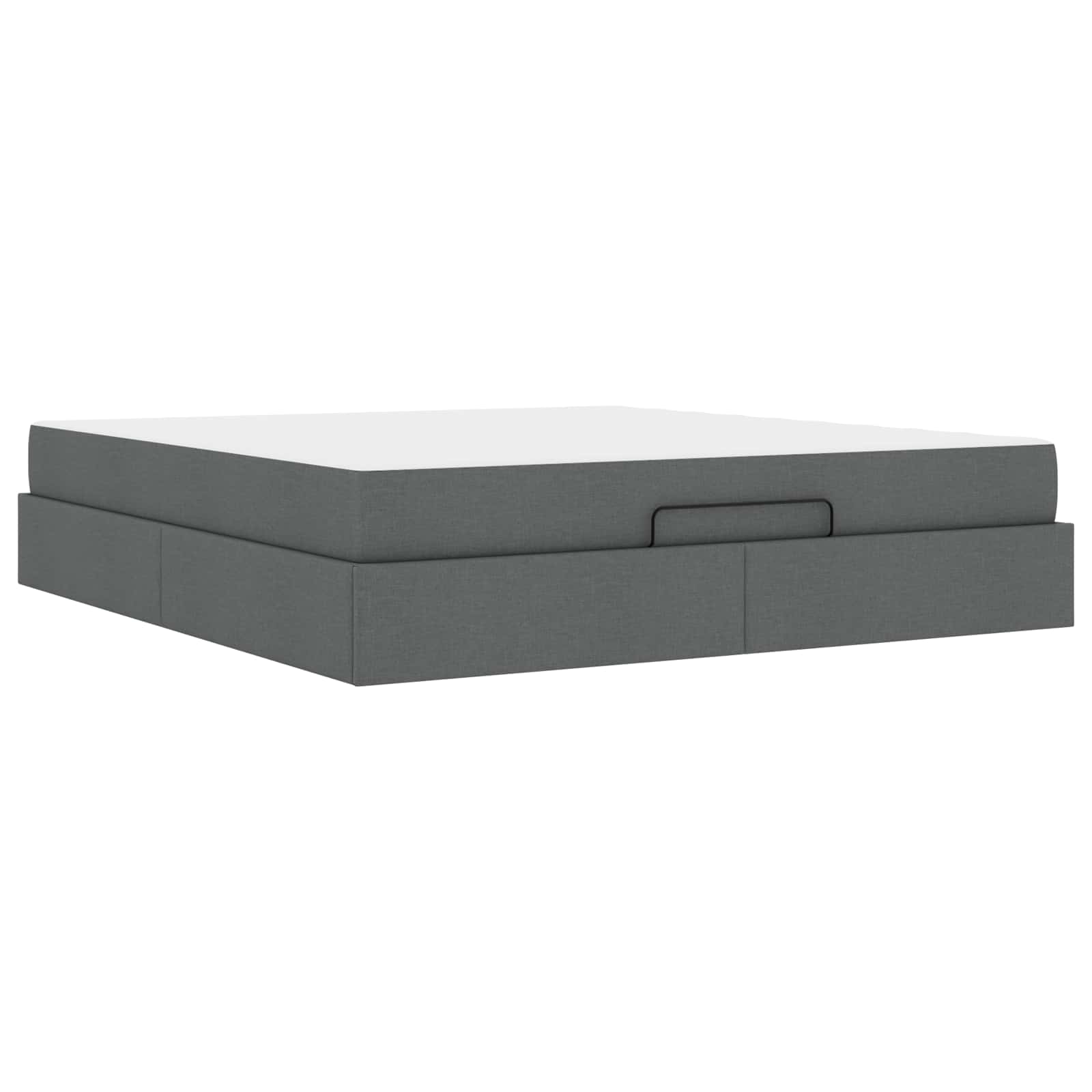 Cadre de lit avec matelas 2 pc Gris Foncé tissu
