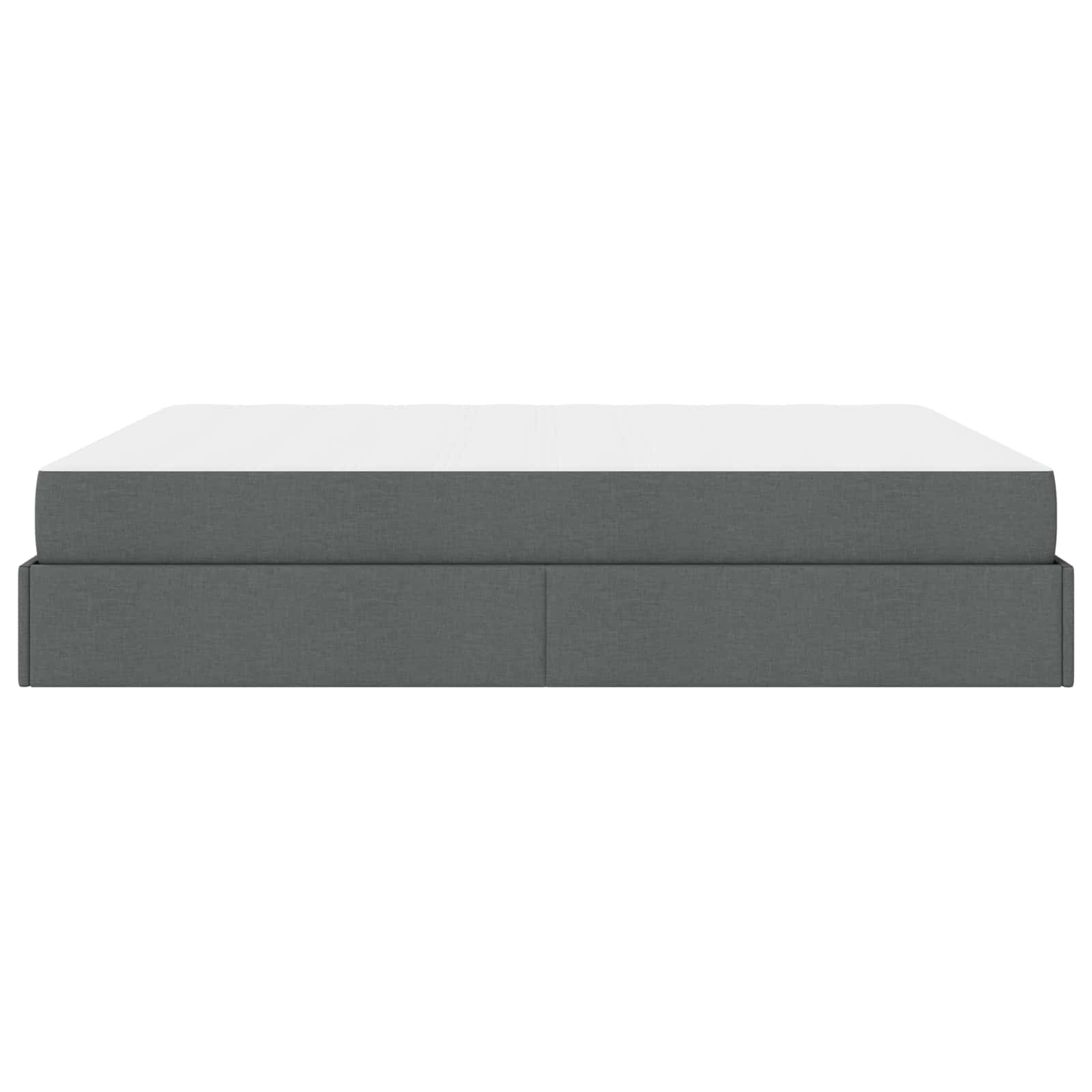 Cadre de lit avec matelas 2 pc Gris Foncé tissu