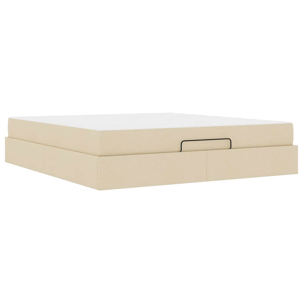 Cadre de lit avec stockage Crème 180 x 200 cm tissu - XIOS