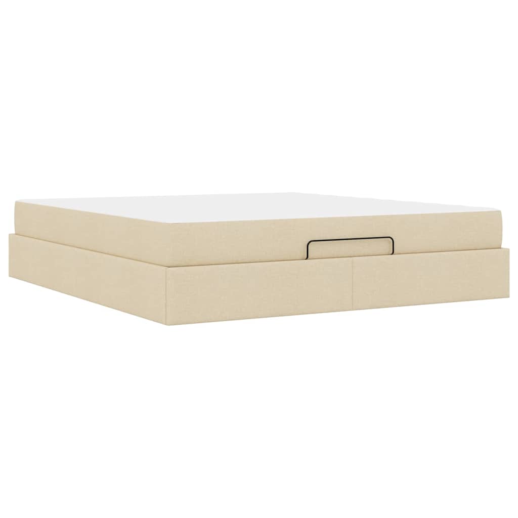 Cadre de lit avec stockage Crème 180 x 200 cm tissu - XIOS