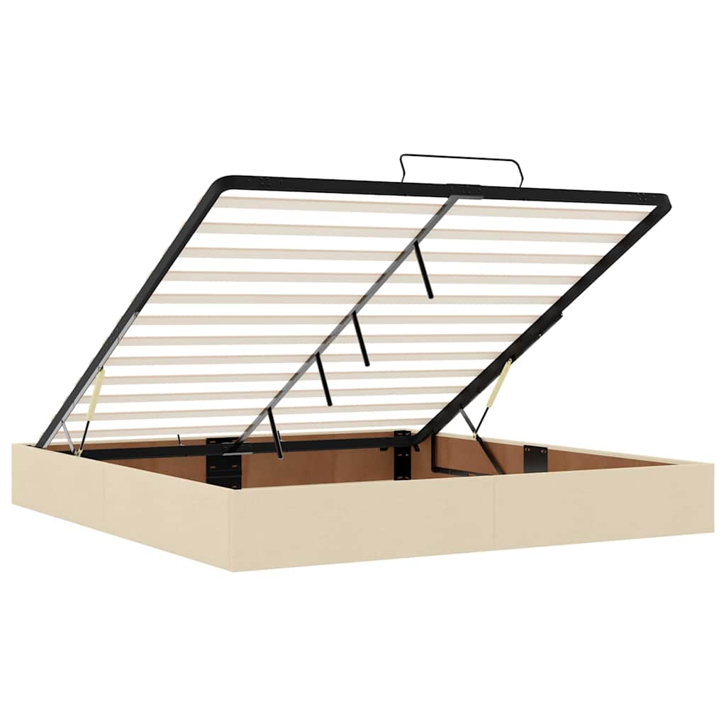 Cadre de lit avec stockage Crème 180 x 200 cm tissu - XIOS