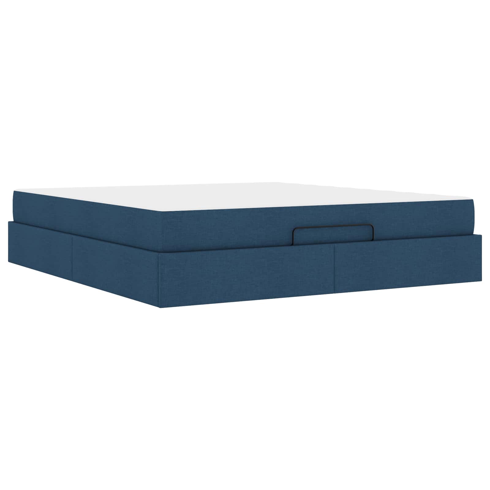 Cadre de lit avec matelas 2 pc Bleu tissu