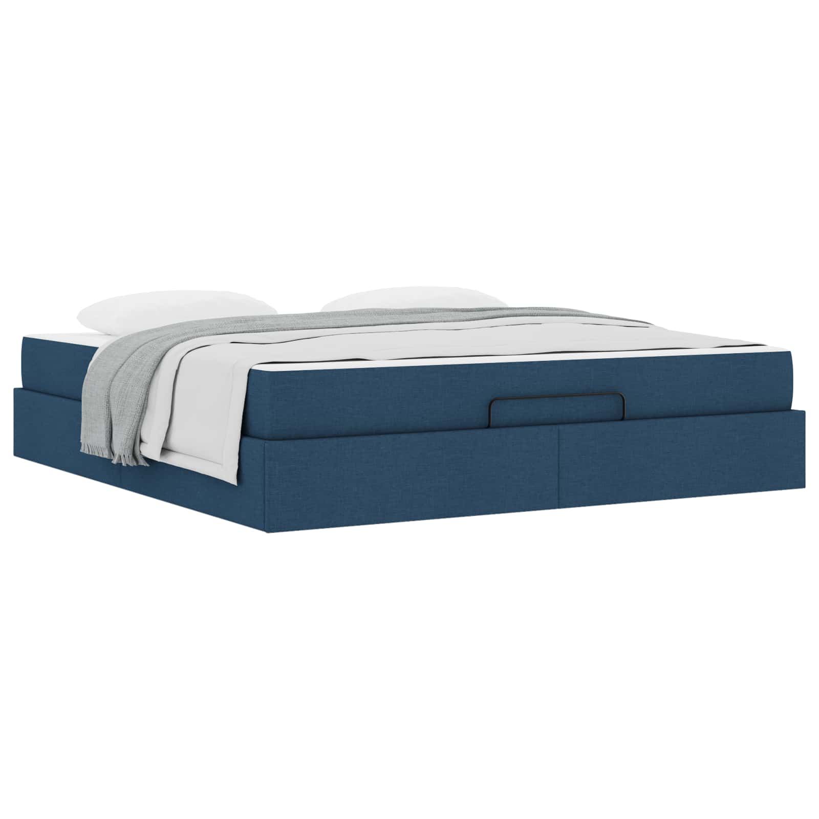 Cadre de lit avec matelas 2 pc Bleu tissu