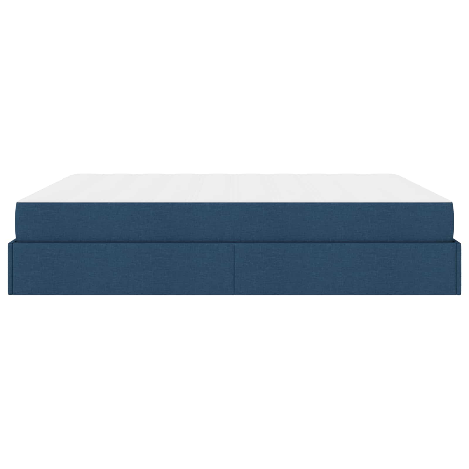 Cadre de lit avec matelas 2 pc Bleu tissu