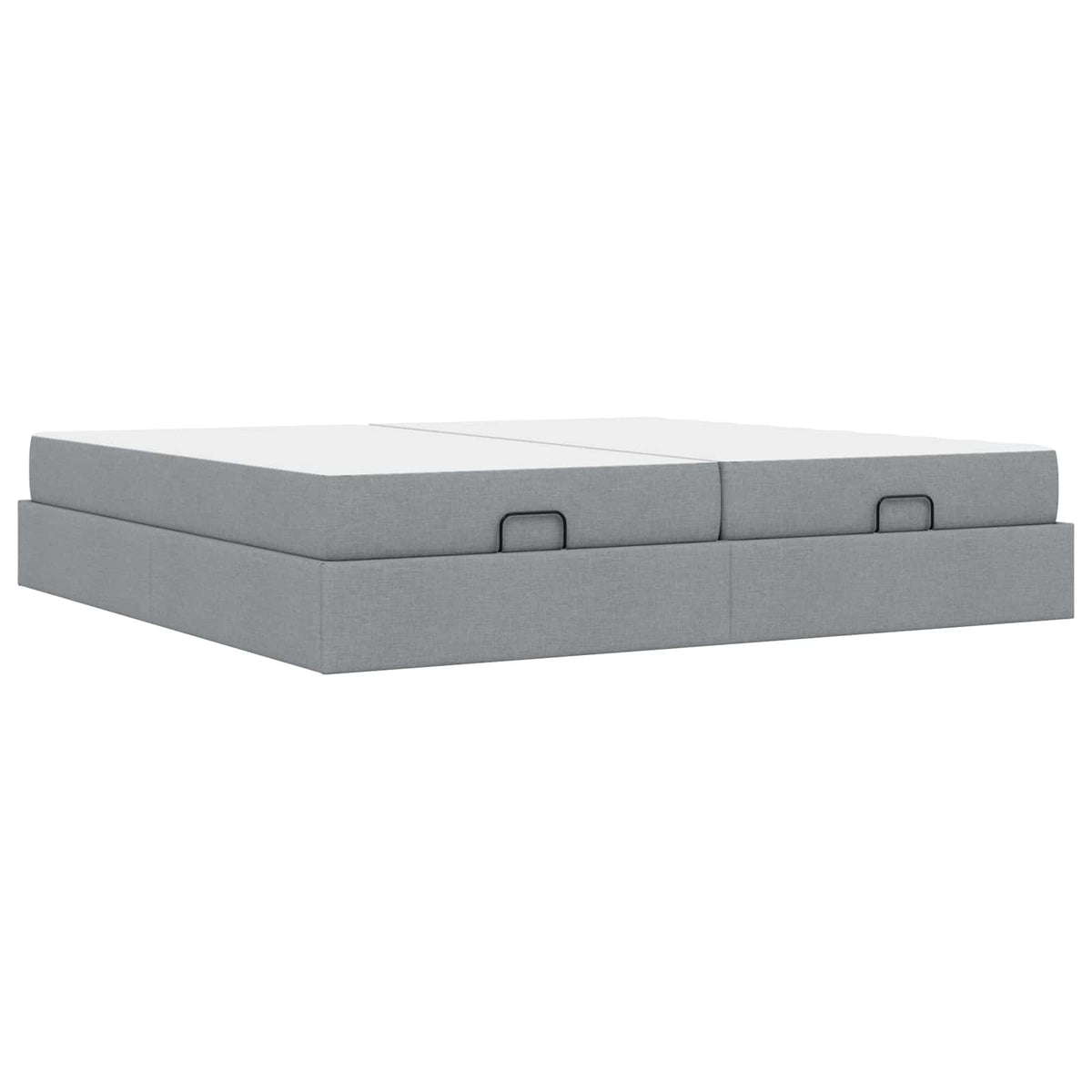 Cadre de lit avec matelas 2 pièces Gris clair tissu