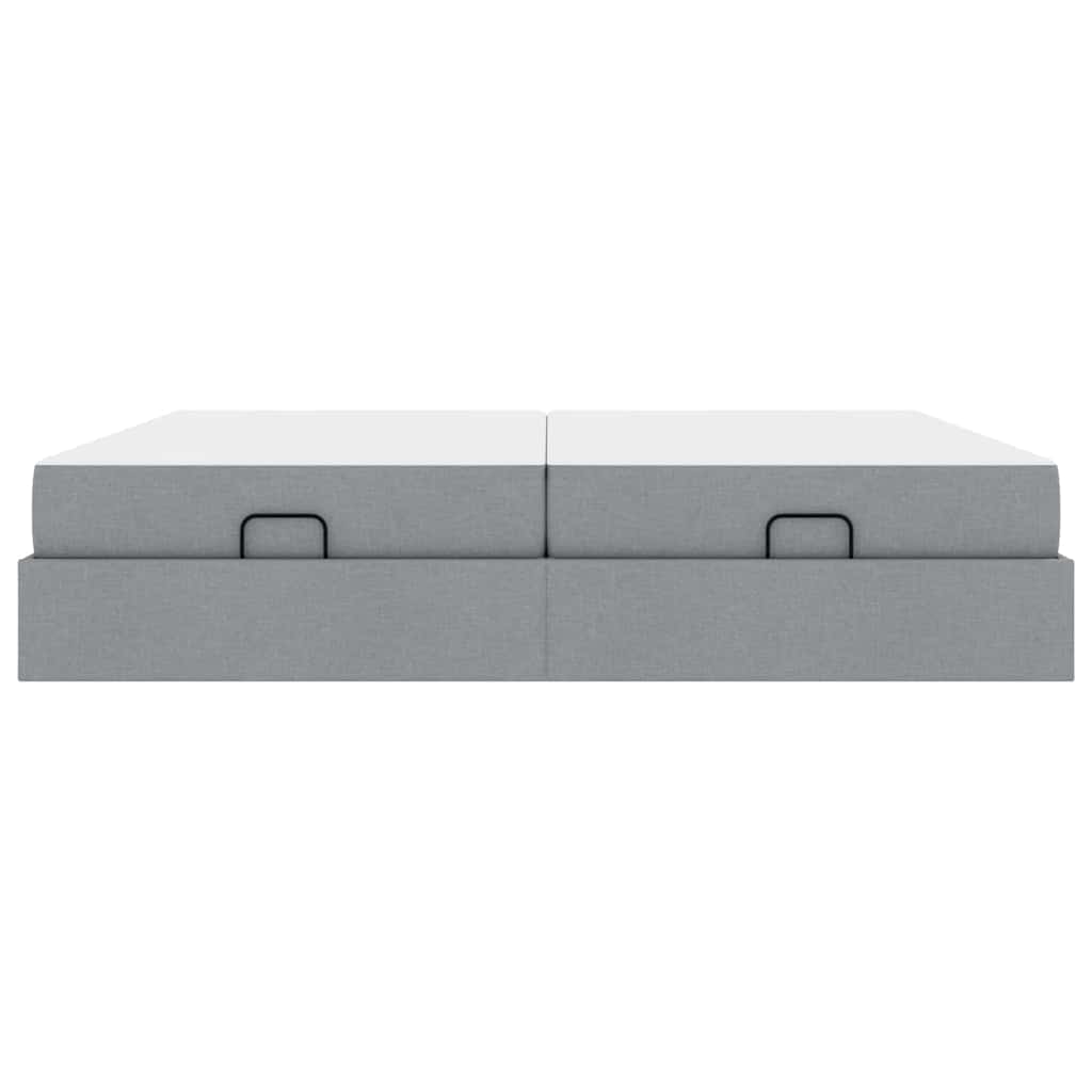 Cadre de lit avec stockage Gris clair 200 x 200 cm tissu - XIOS