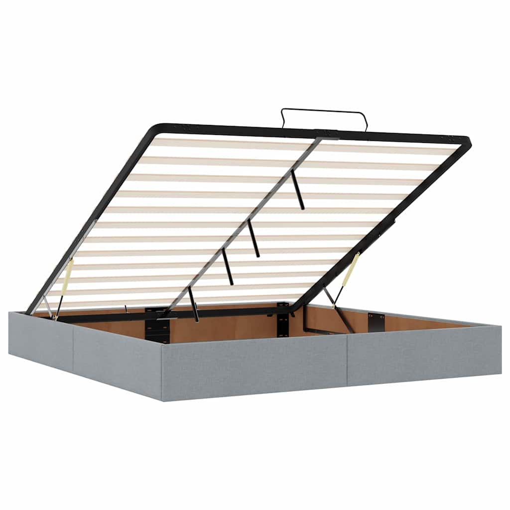 Cadre de lit avec stockage Gris clair 200 x 200 cm tissu - XIOS