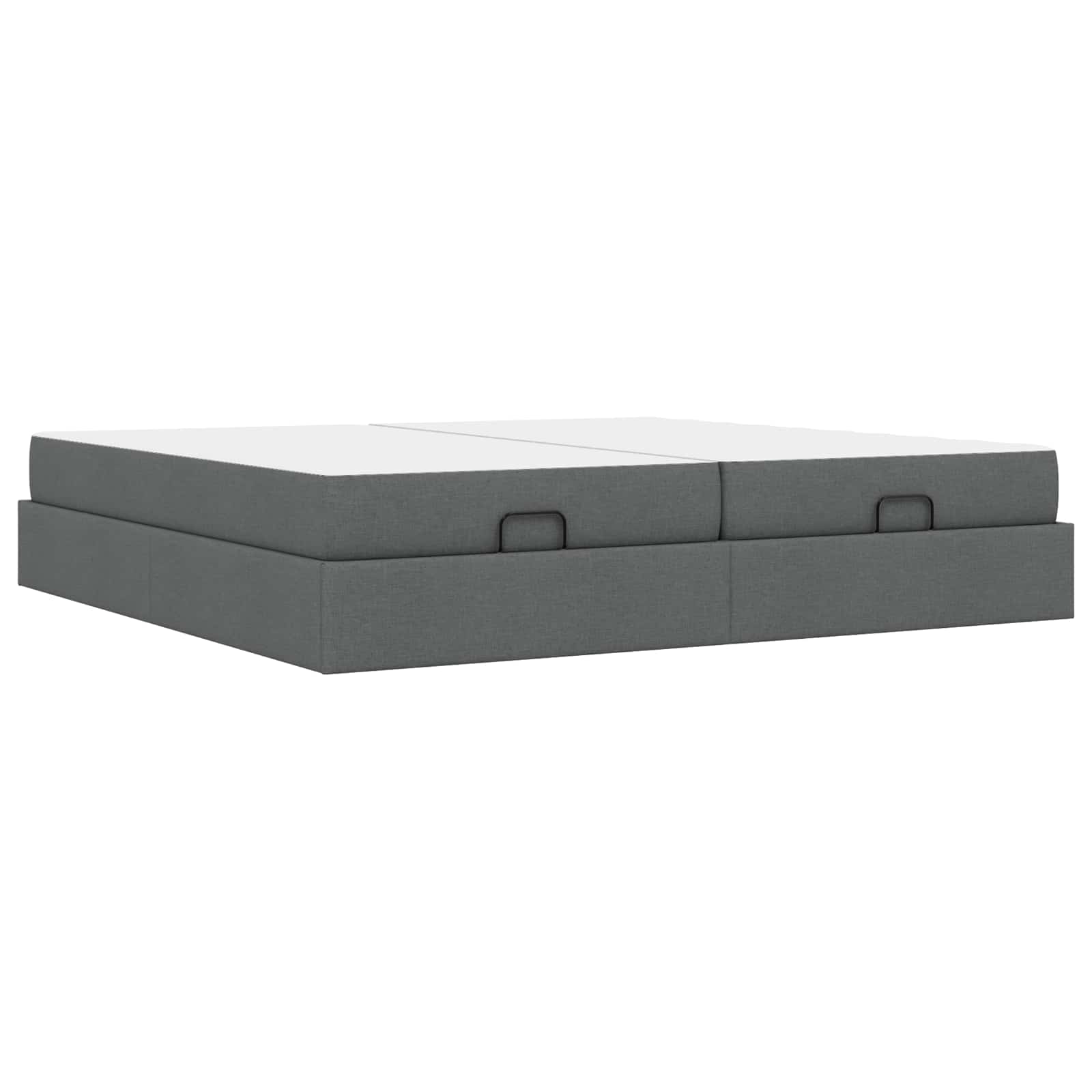 Cadre de lit avec matelas avec matelas 2 pcs Gris Foncé tissu - XIOS