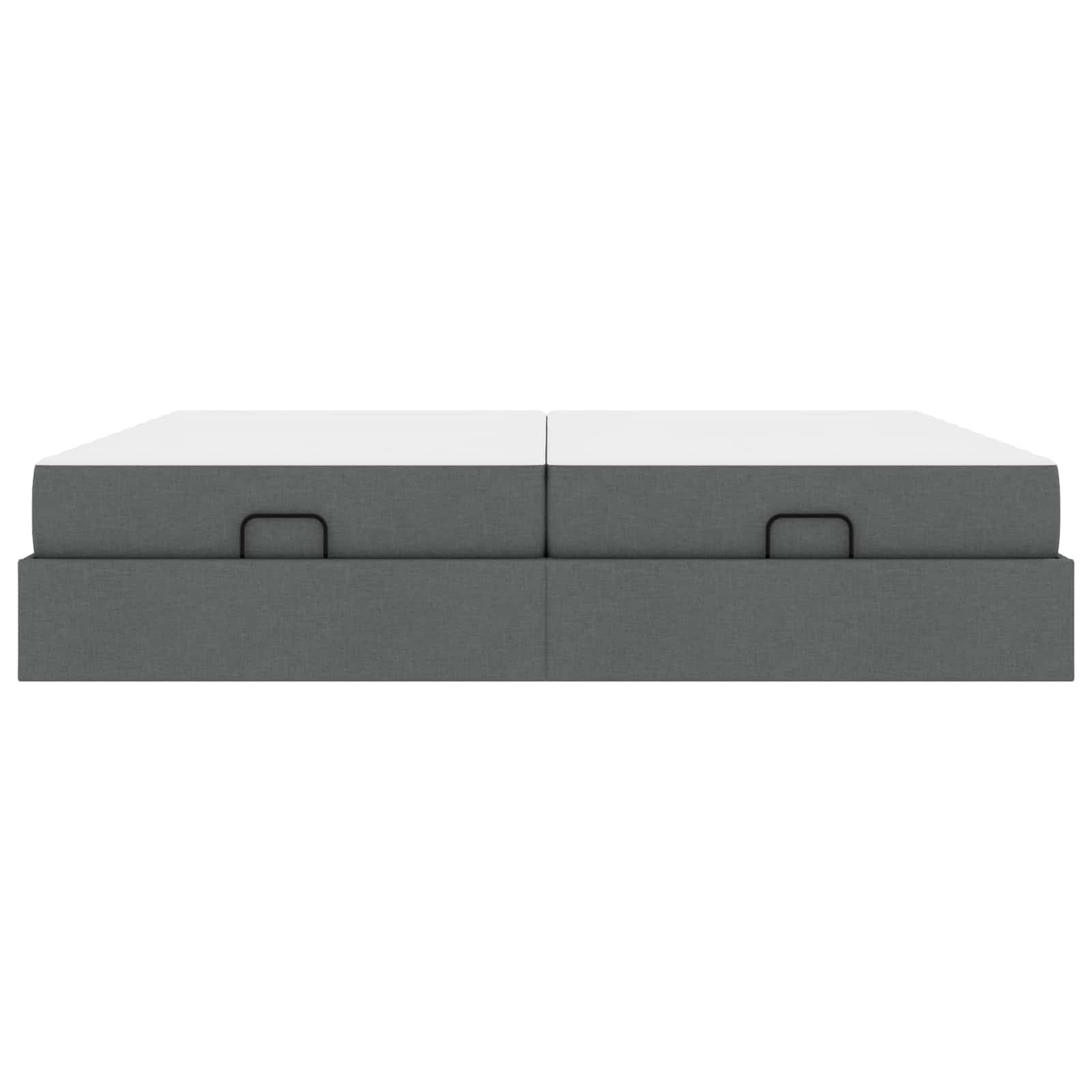 Cadre de lit avec matelas avec matelas 2 pcs Gris Foncé tissu - XIOS