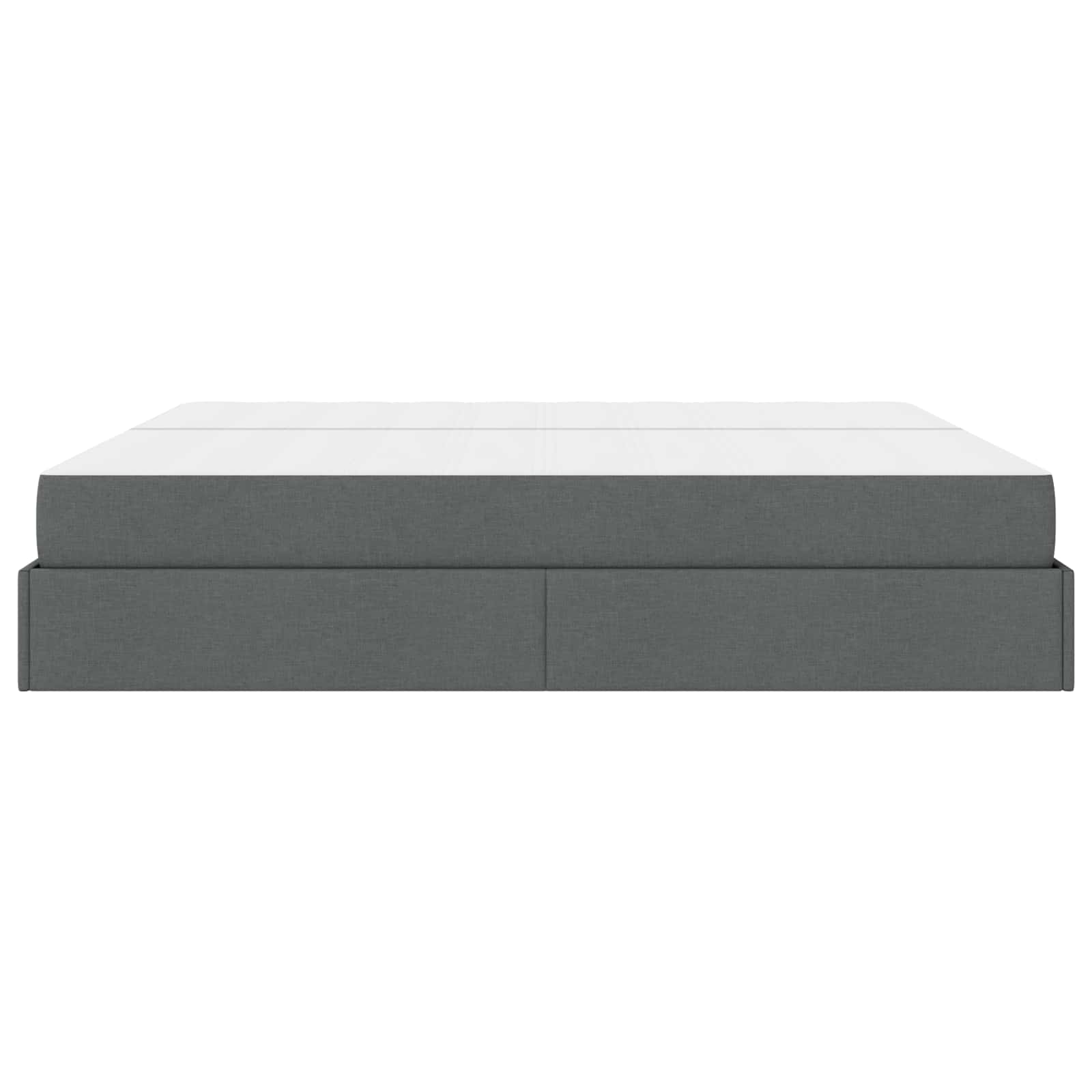 Cadre de lit avec matelas avec matelas 2 pcs Gris Foncé tissu - XIOS