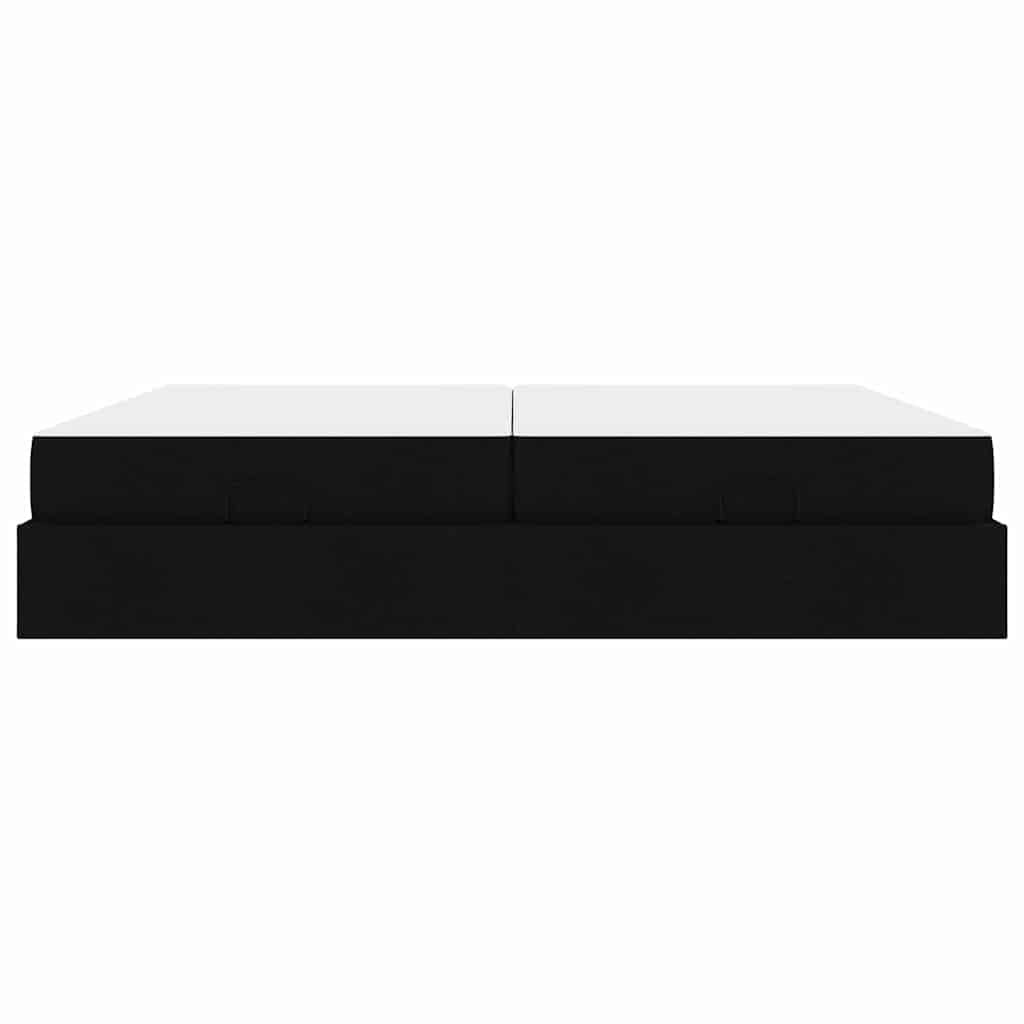Cadre de lit avec stockage Noir 200 x 200 cm tissu - XIOS