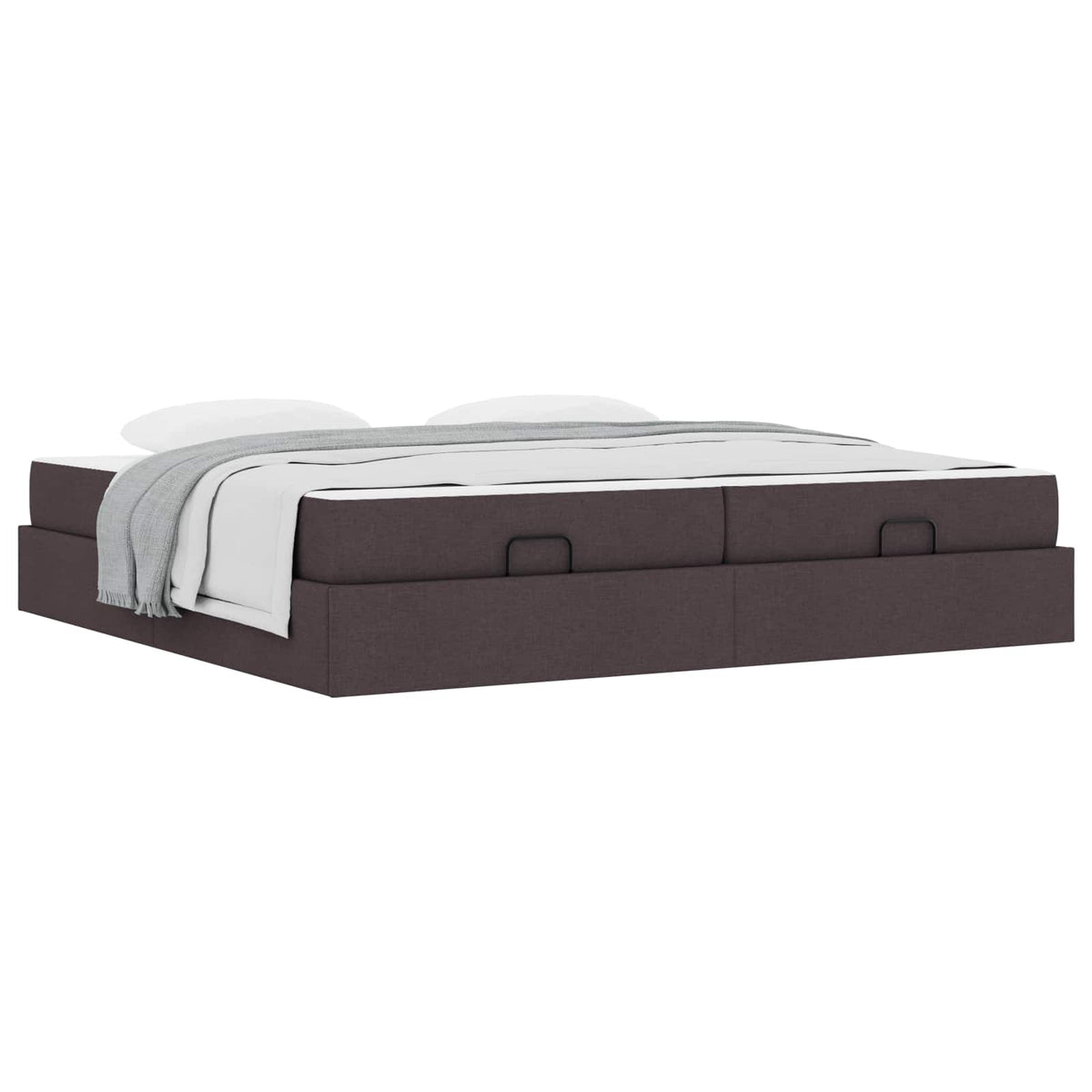Cadre de lit avec matelas 2 pièces Tan tissu