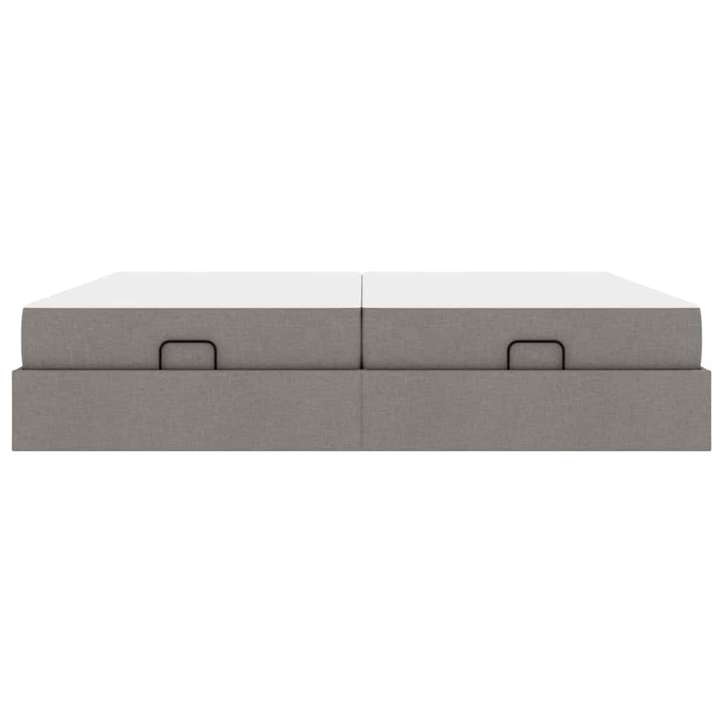 Cadre de lit avec stockage Taupe 200 x 200 cm tissu - XIOS