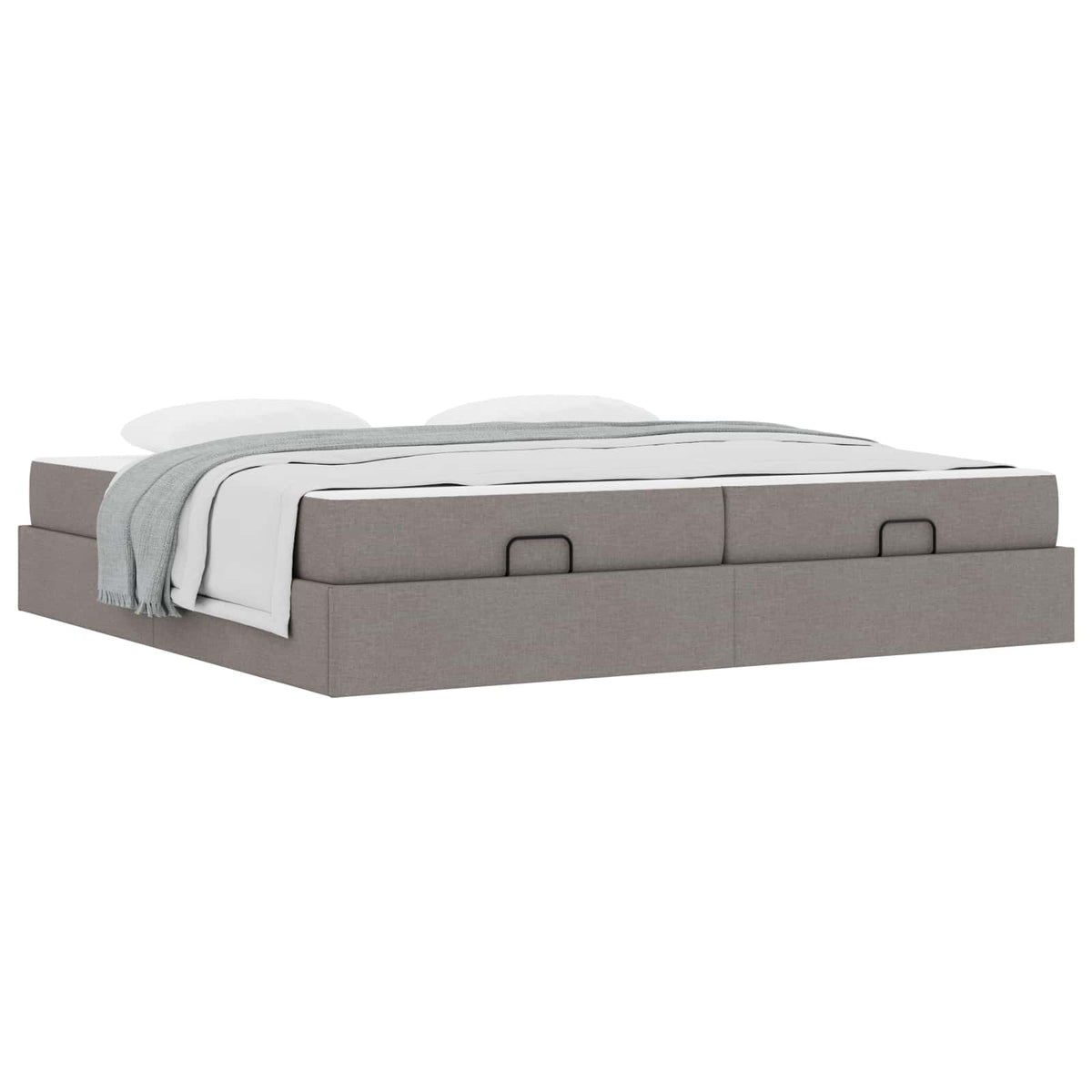 Cadre de lit avec matelas 2 pièces Taupe tissu