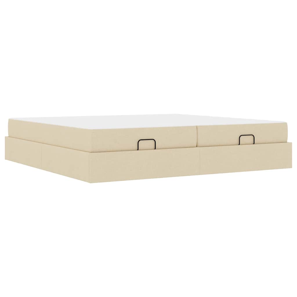Cadre de lit avec stockage Crème 200 x 200 cm tissu - XIOS