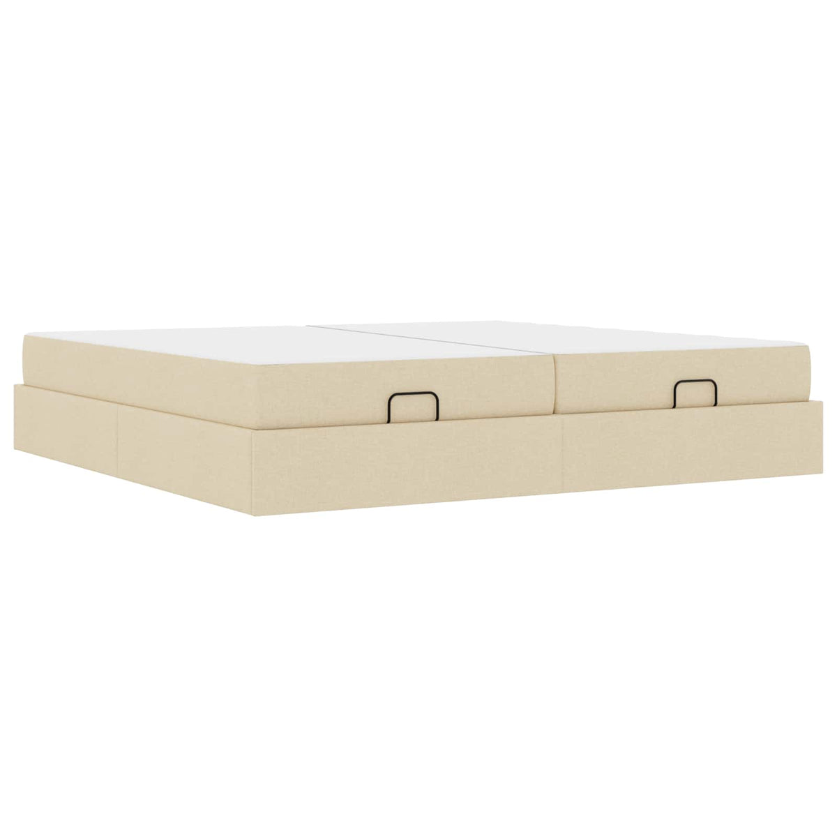 Cadre de lit avec matelas 2 pièces Crème tissu