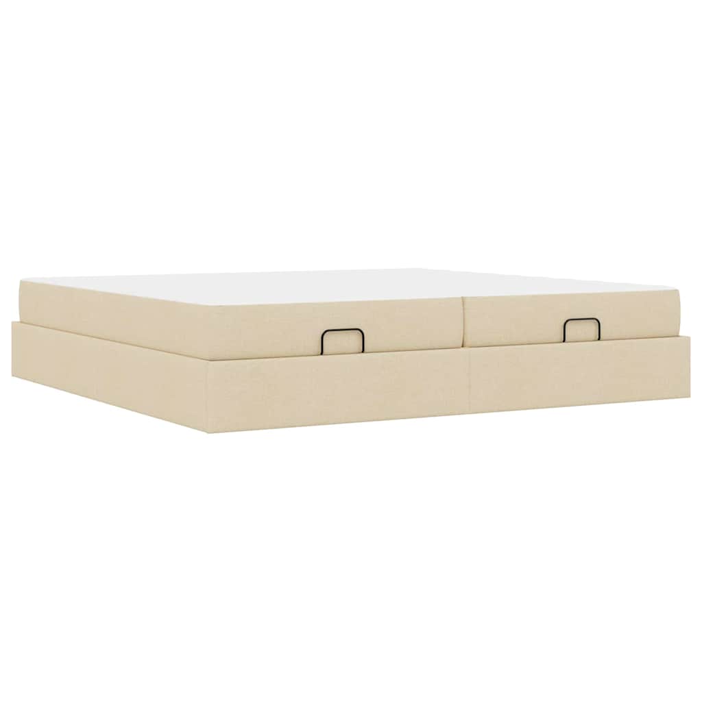 Cadre de lit avec stockage Crème 200 x 200 cm tissu - XIOS