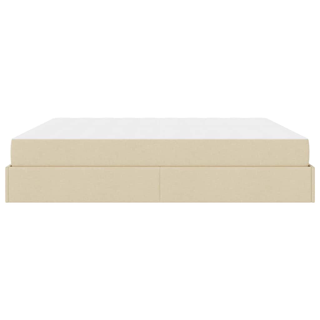 Cadre de lit avec stockage Crème 200 x 200 cm tissu - XIOS