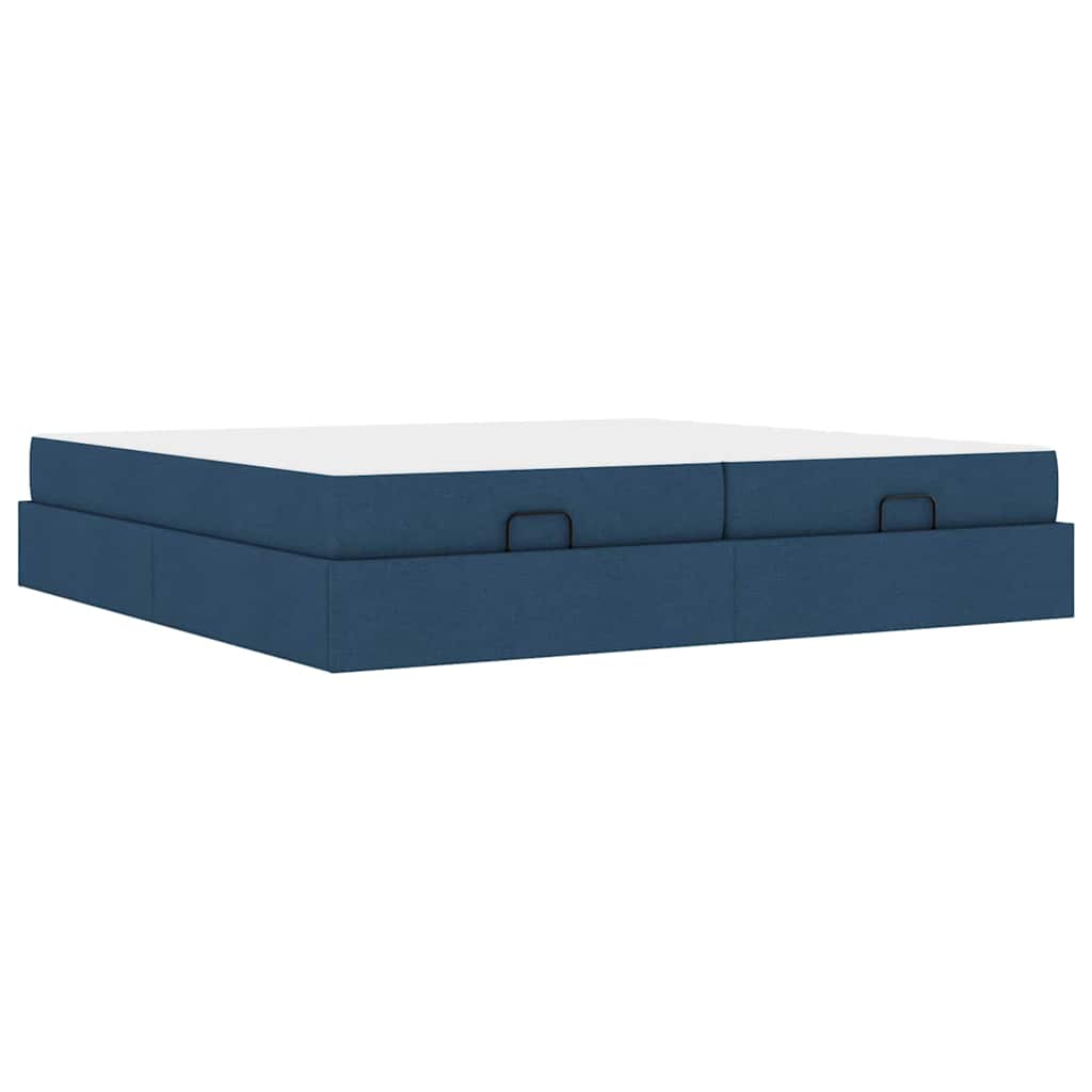 Cadre de lit avec stockage Bleu 200 x 200 cm tissu - XIOS