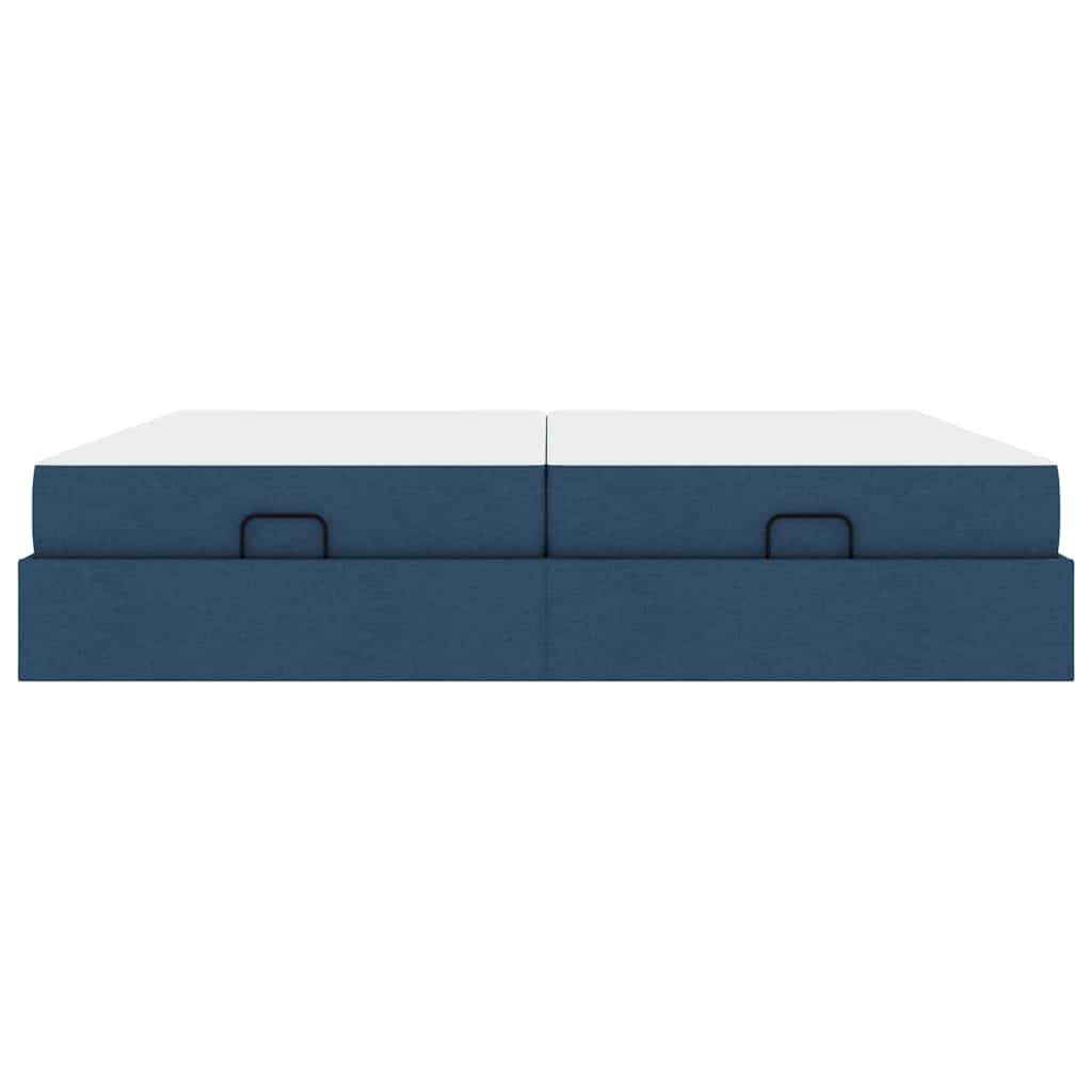 Cadre de lit avec stockage Bleu 200 x 200 cm tissu - XIOS