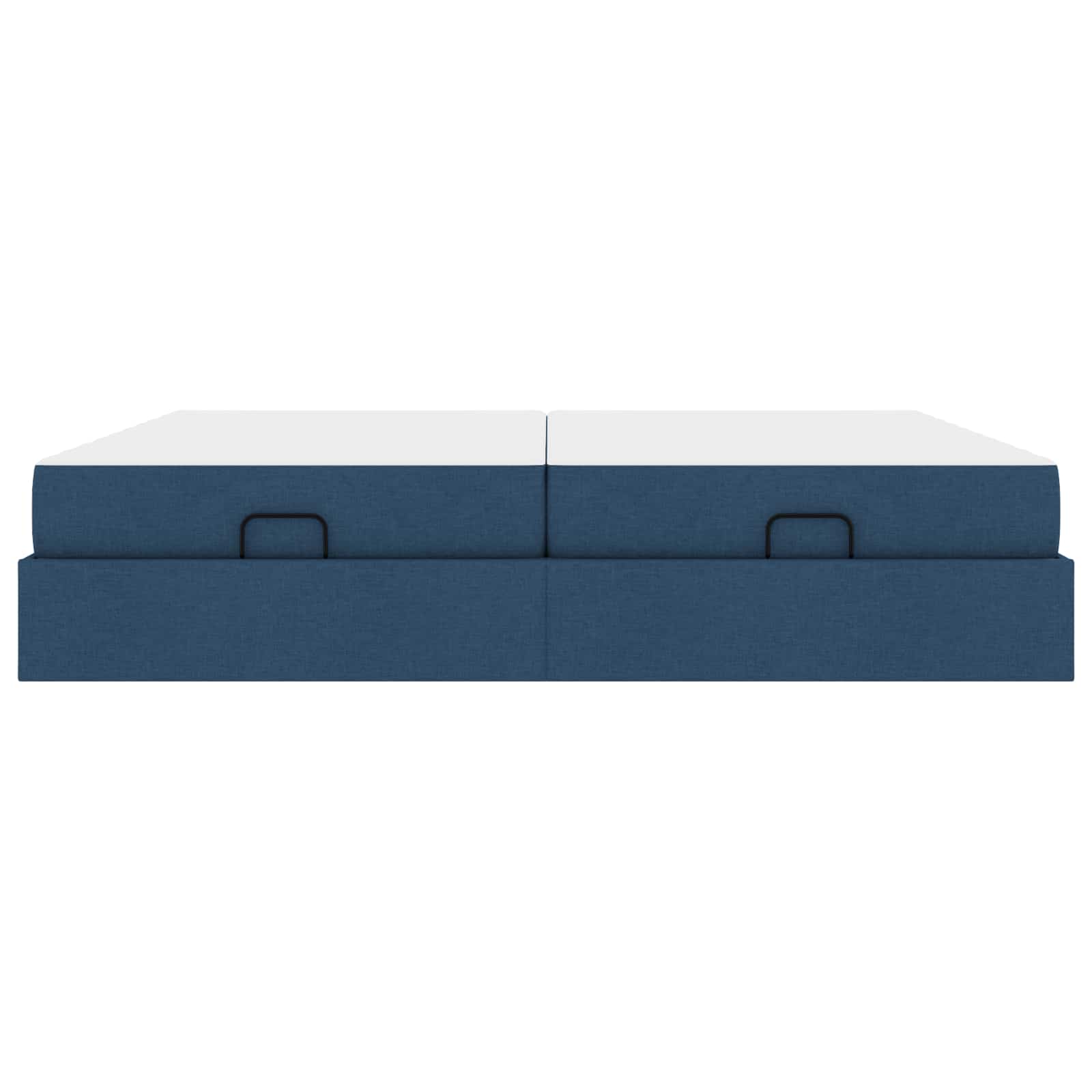 Cadre de lit avec matelas avec matelas 2 pcs Bleu tissu - XIOS