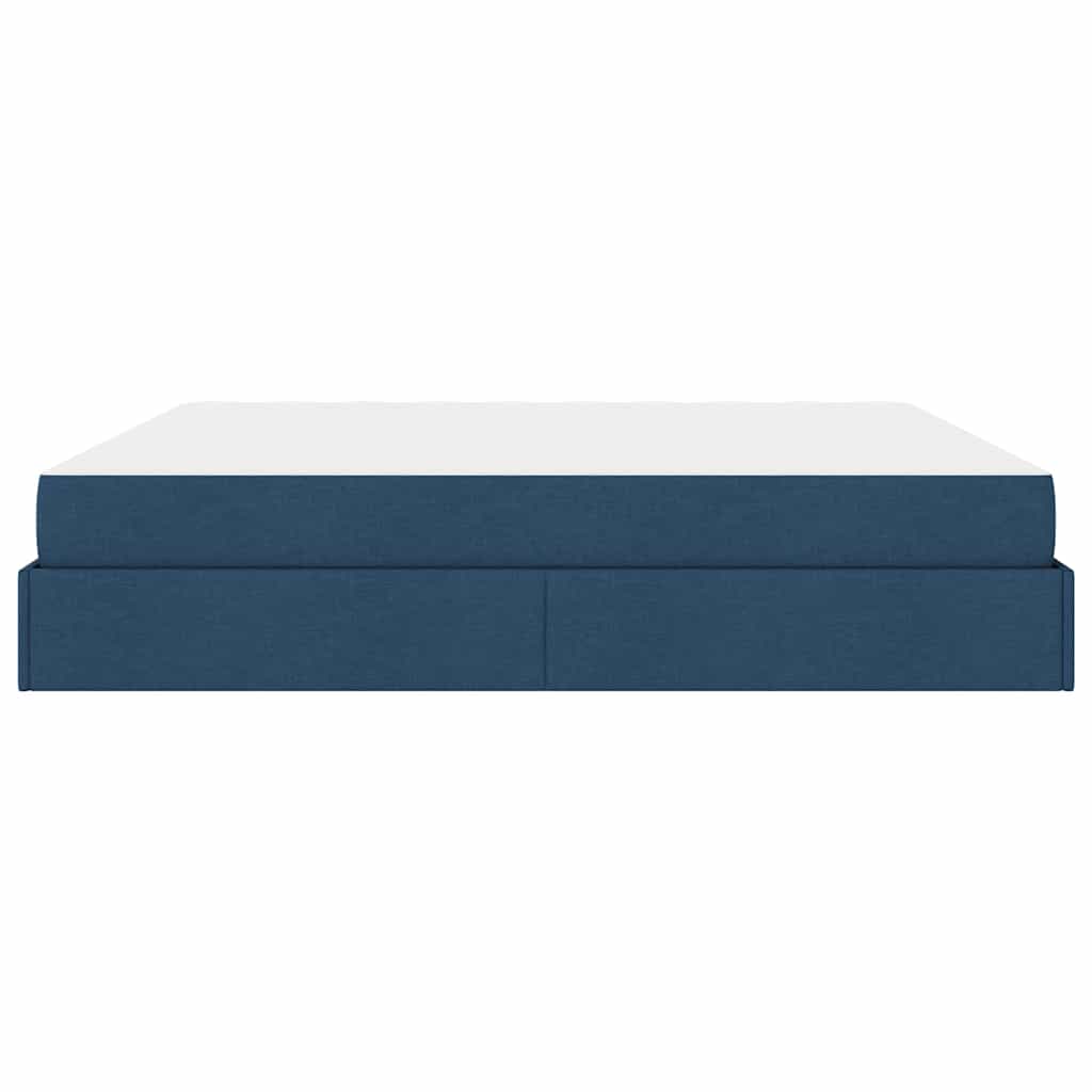Cadre de lit avec stockage Bleu 200 x 200 cm tissu - XIOS