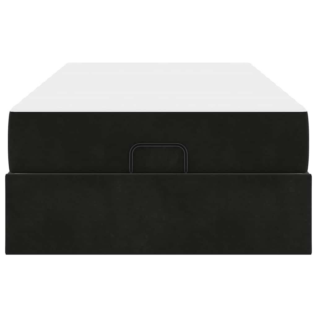 Cadre de lit avec matelas Noir 80 x 200 cm Velours - XIOS