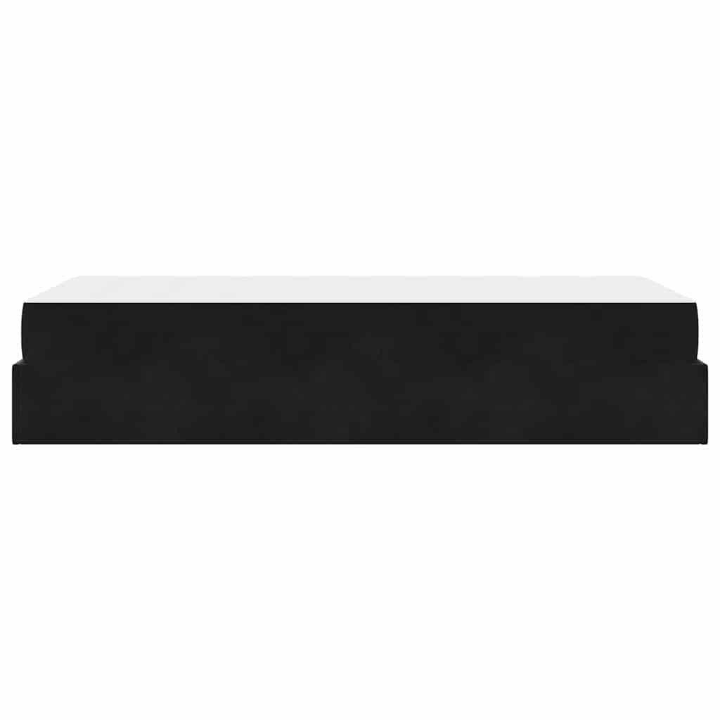 Cadre de lit avec matelas Noir 80 x 200 cm Velours - XIOS