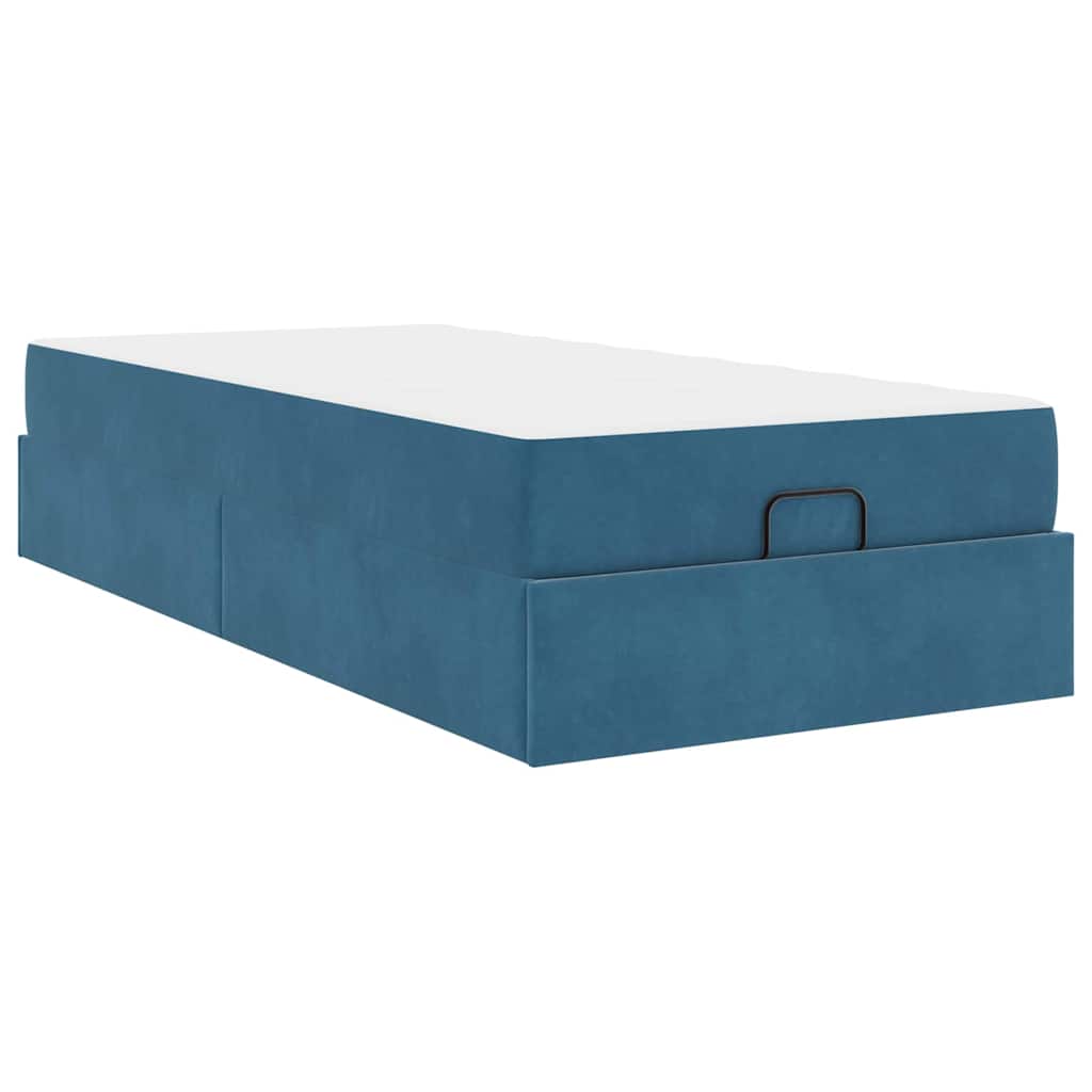Cadre de lit avec matelas Bleu 90 x 190 cm Velours - XIOS