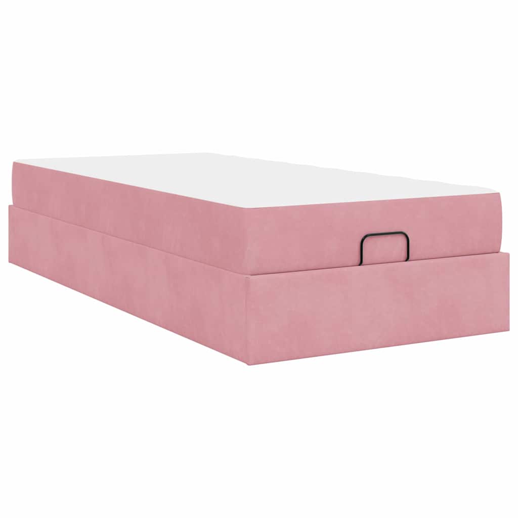 Cadre de lit avec matelas Rose 90 x 200 cm Velours - XIOS