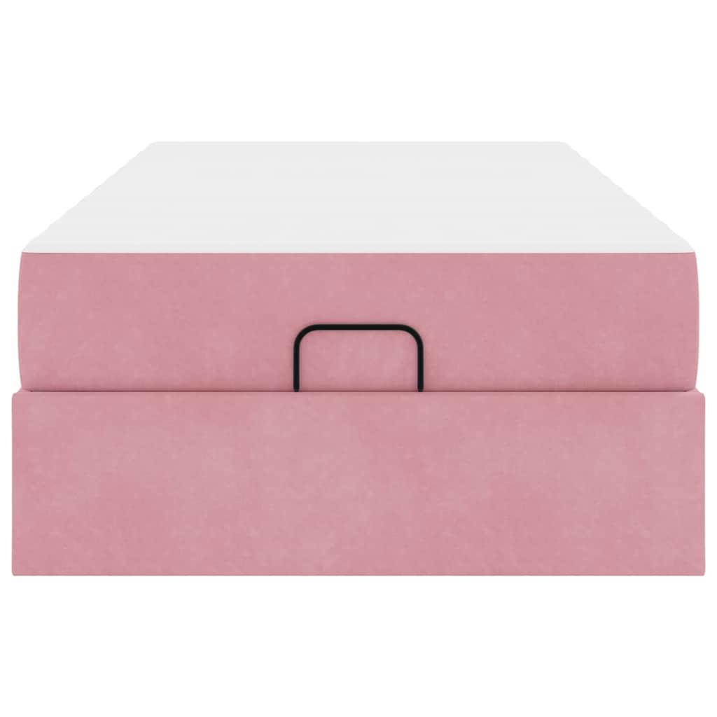 Cadre de lit avec matelas Rose 90 x 200 cm Velours - XIOS