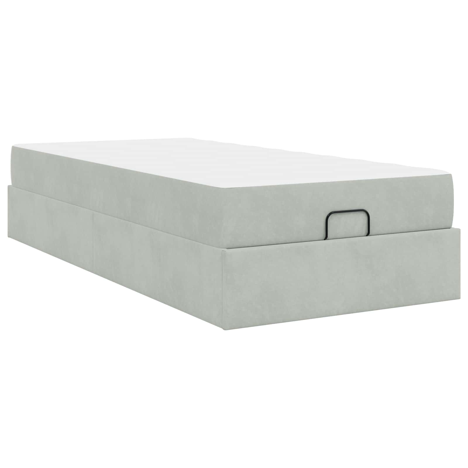 Cadre de lit avec matelas 2 pcs Gris clair Velours - XIOS