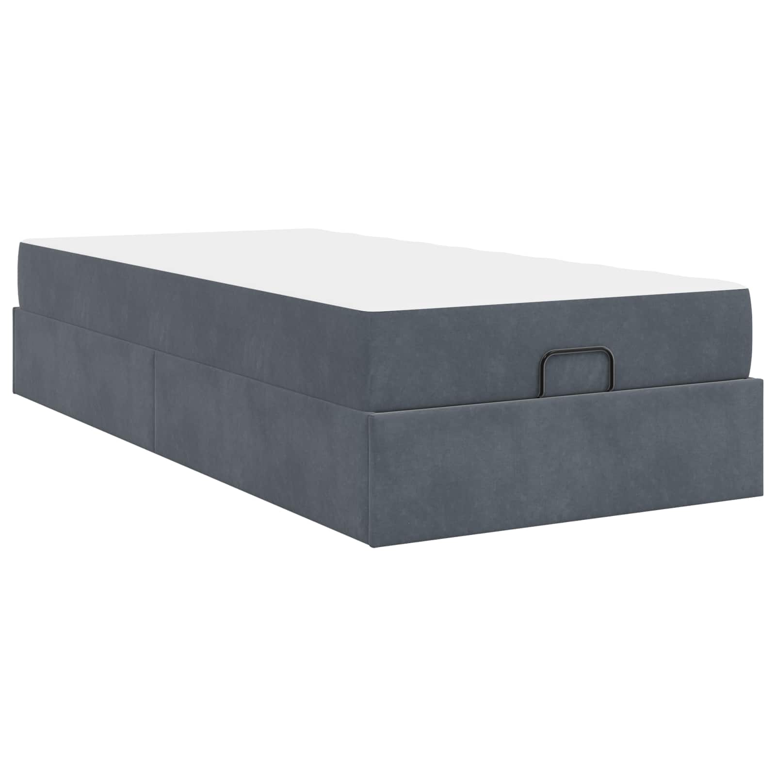 Cadre de lit avec matelas avec matelas 2 pcs Gris Foncé Velours - XIOS